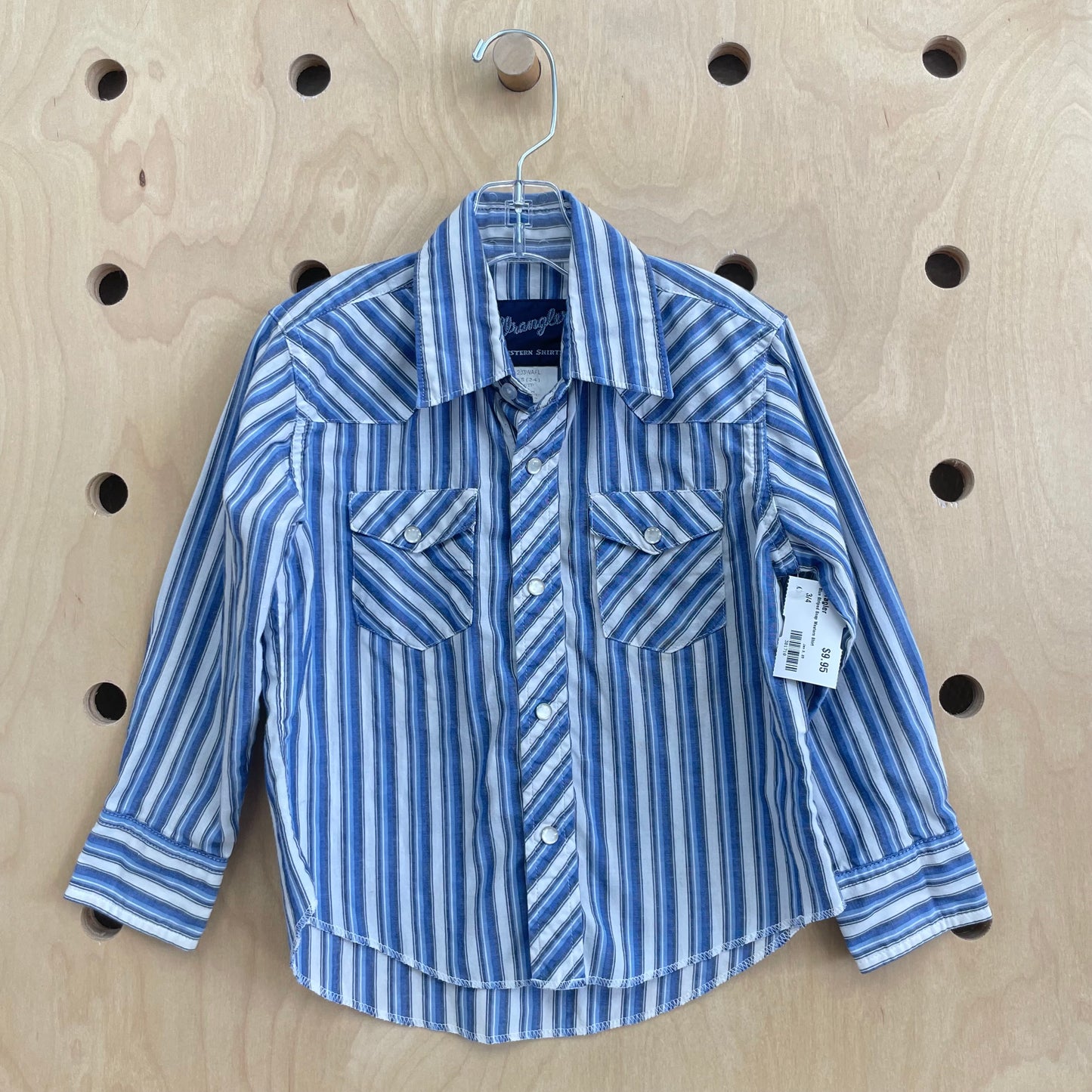 Blue Striped Snap Western Shirt