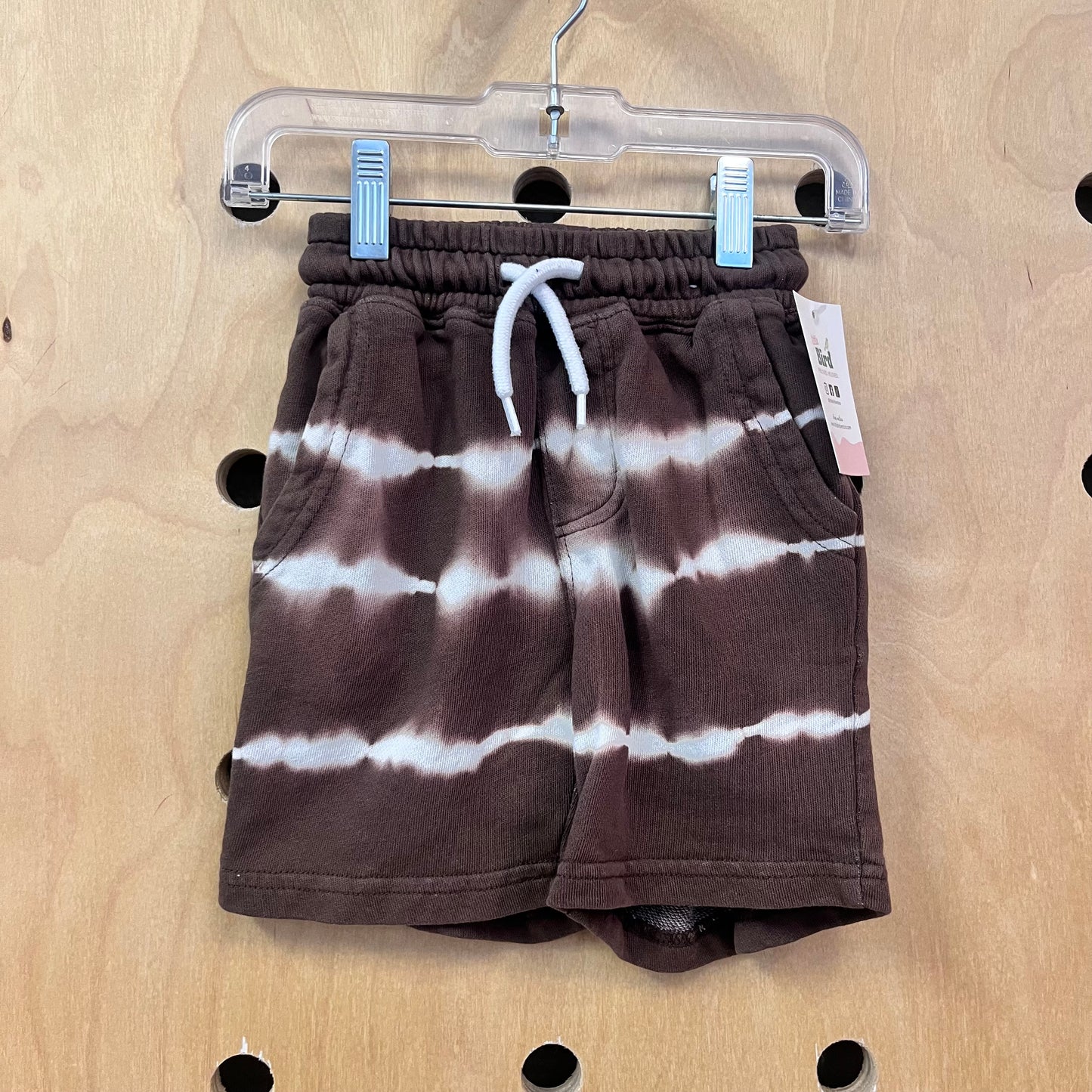Brown Tie Dye Drawstring Shorts