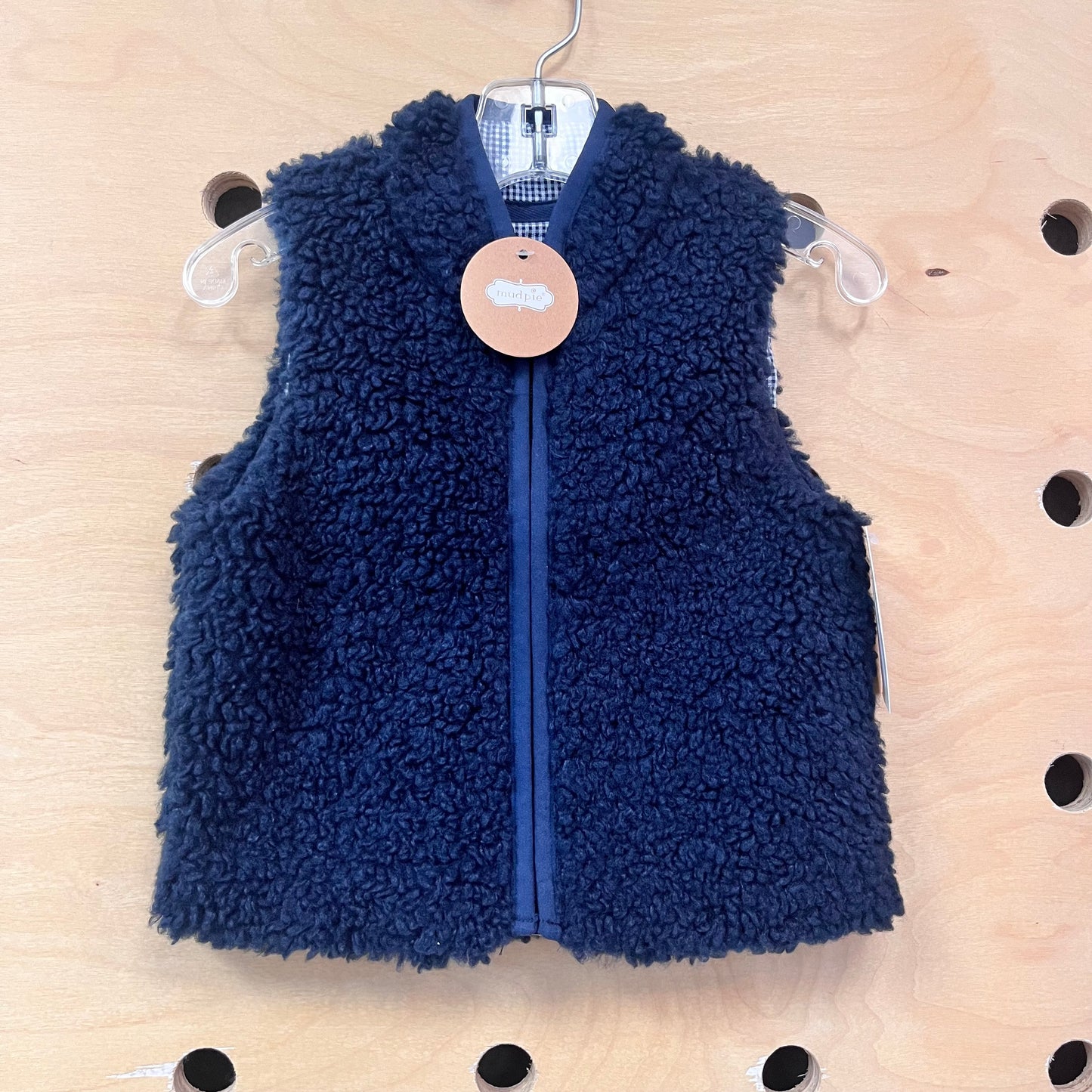Navy Sherpa Zip Vest NEW!
