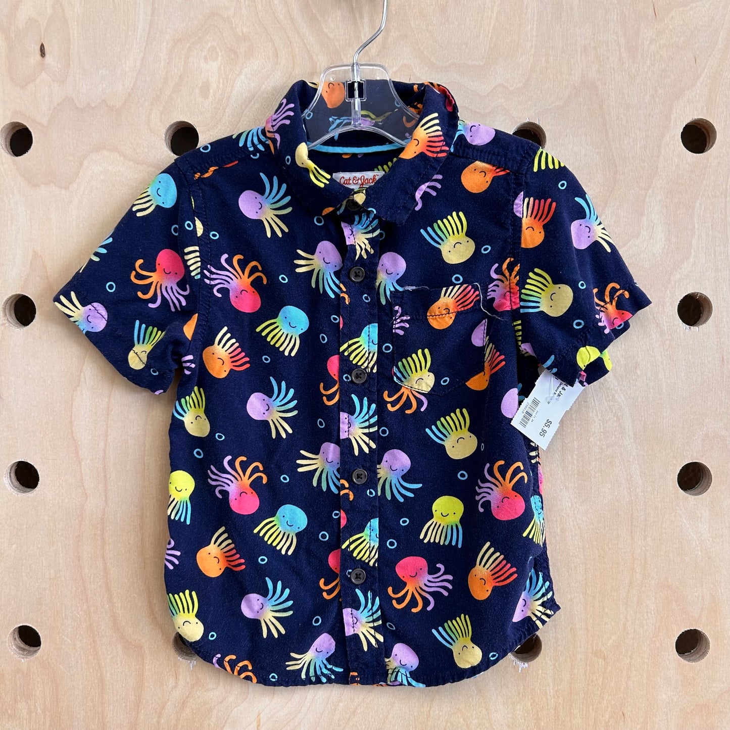 Blue Octopus Button Up