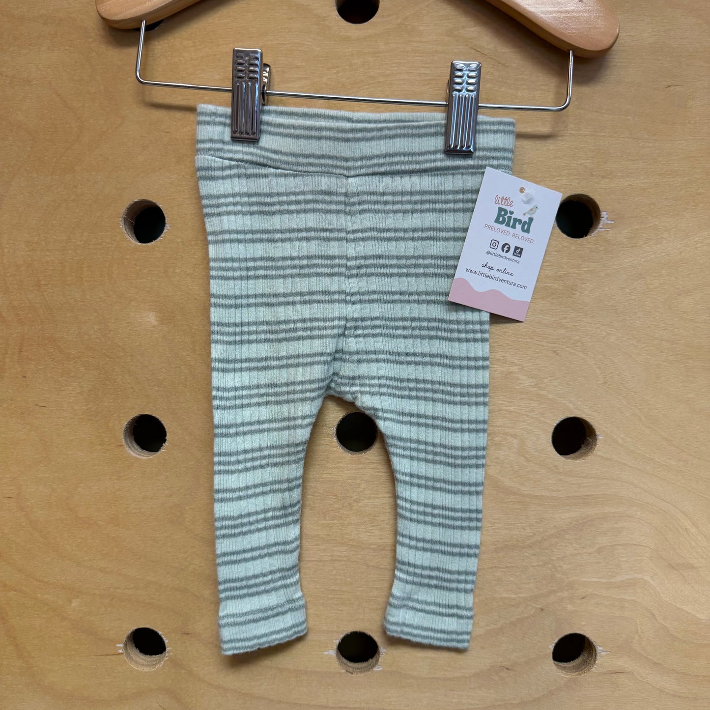 Organic Green/Teal Ribbed Leggings