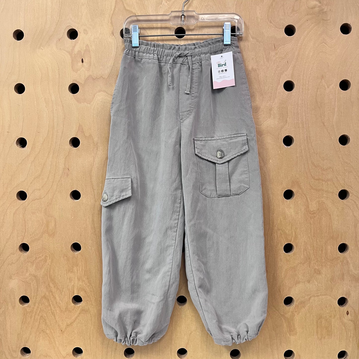 Grey Cargo Paper Bag Waist
