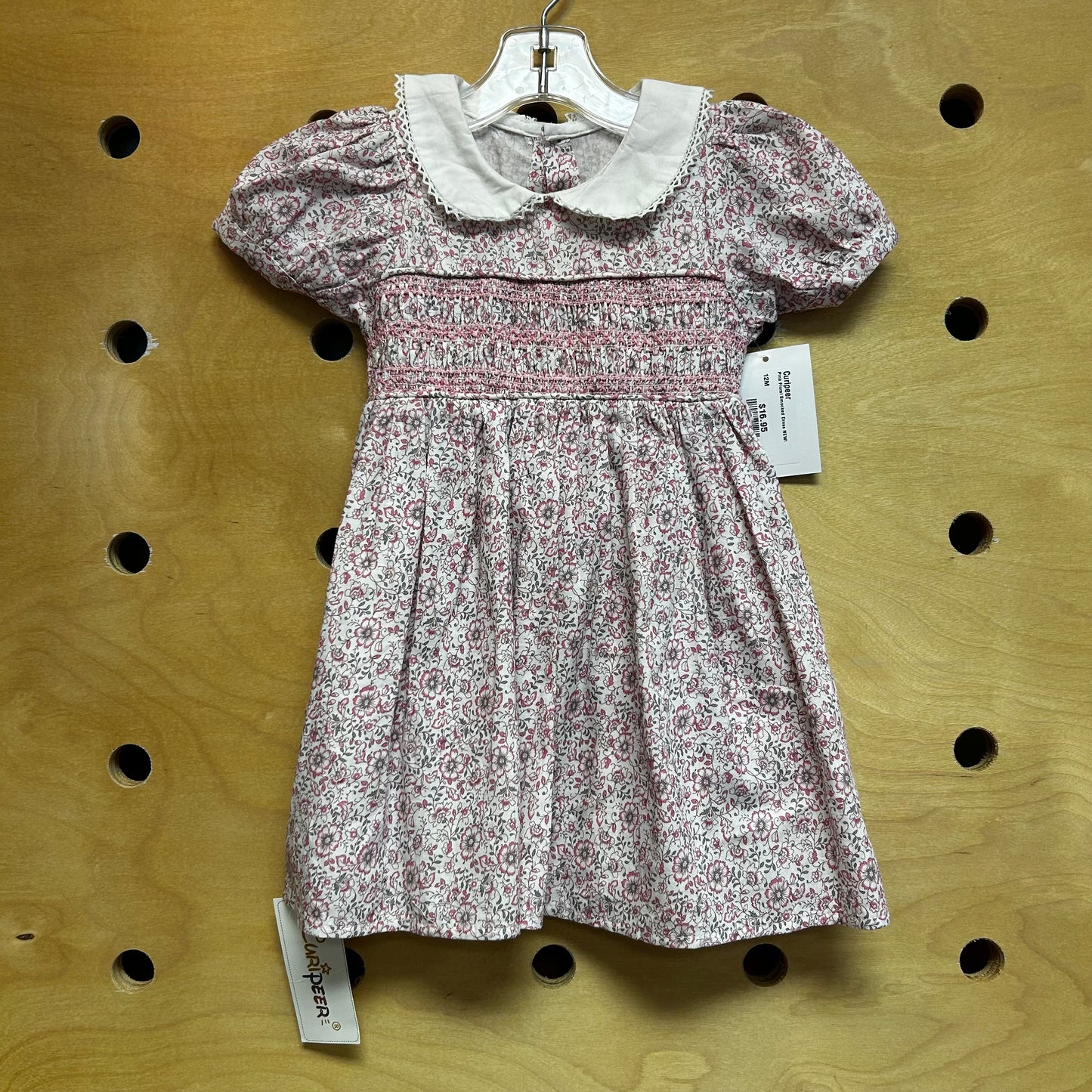 Pink Floral Smocked Dress NEW!