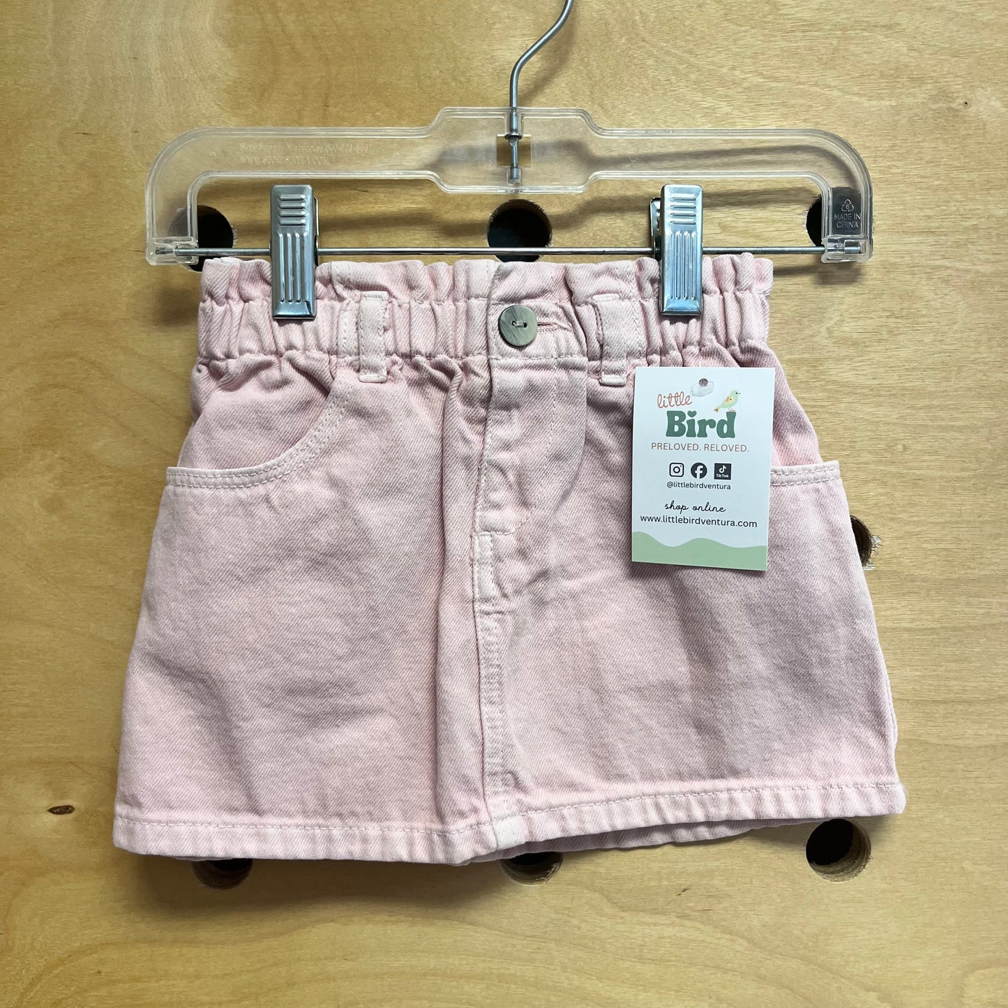 Pink Denim Skirt