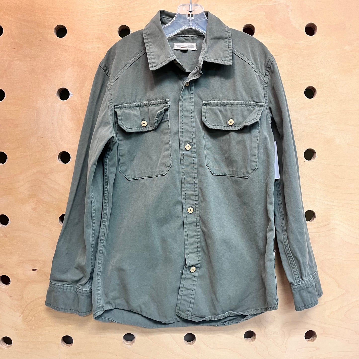 Green Thick Button Up Long Sleeve