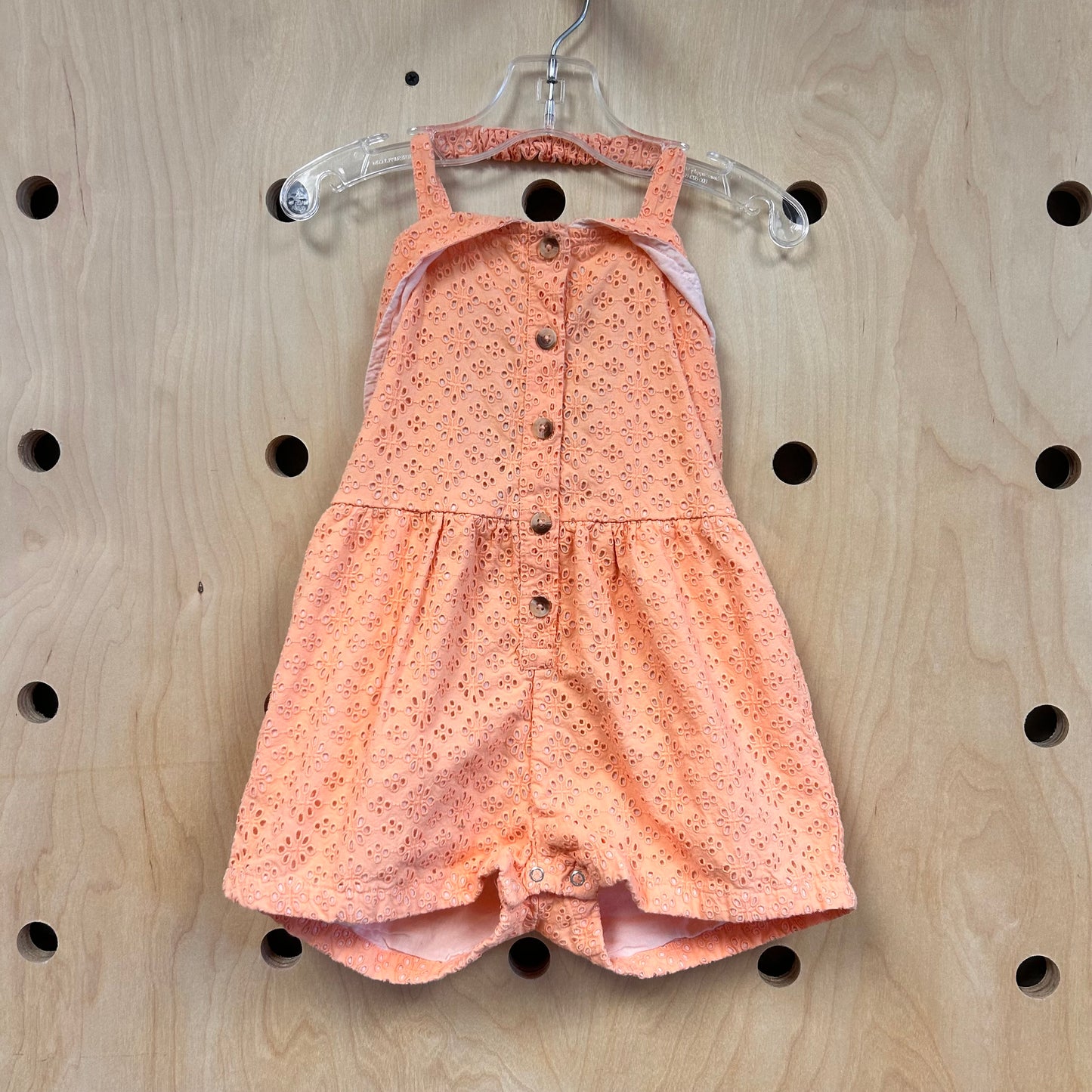 Organic Orange Eyelett Romper