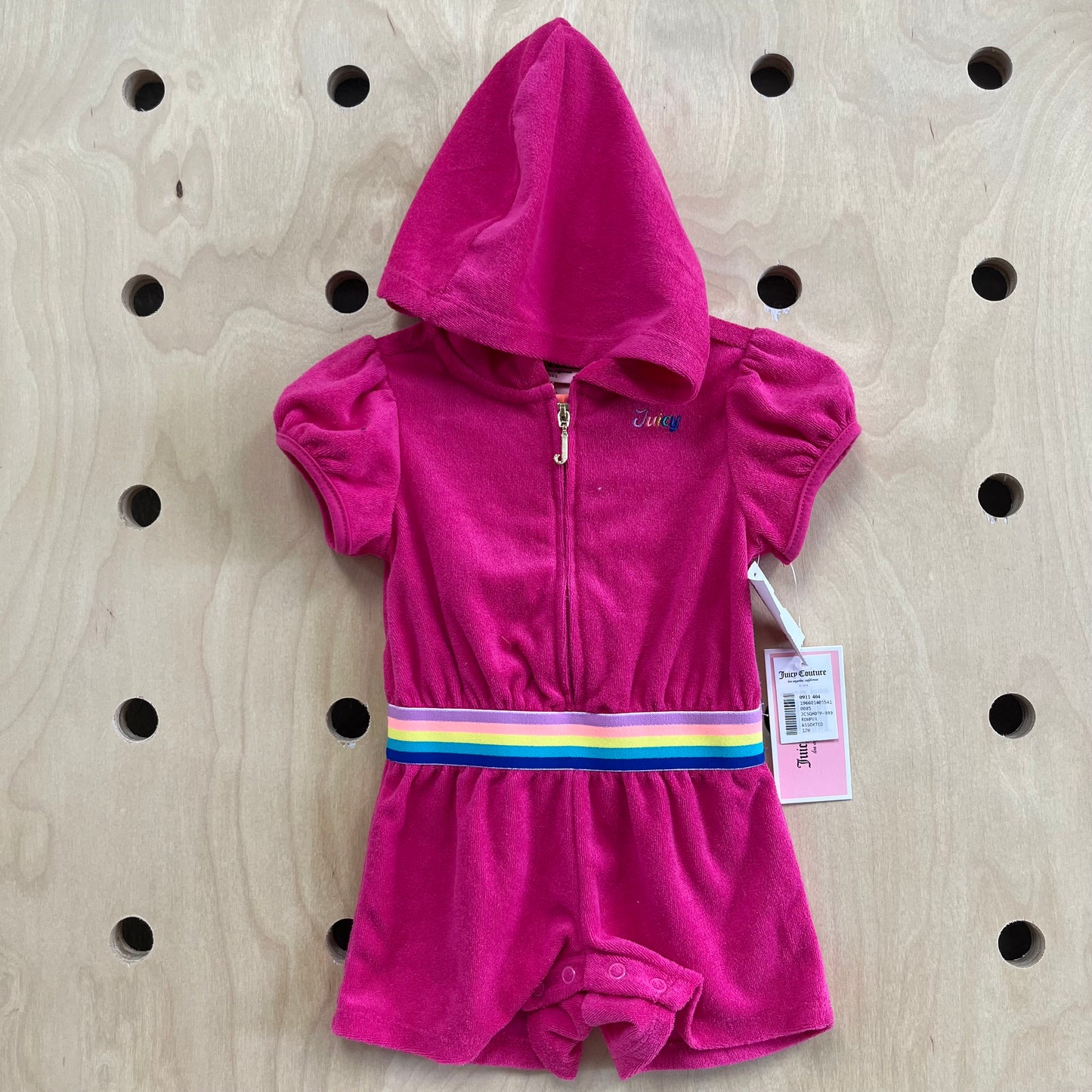 Pink Rainbow Terry Romper NEW!