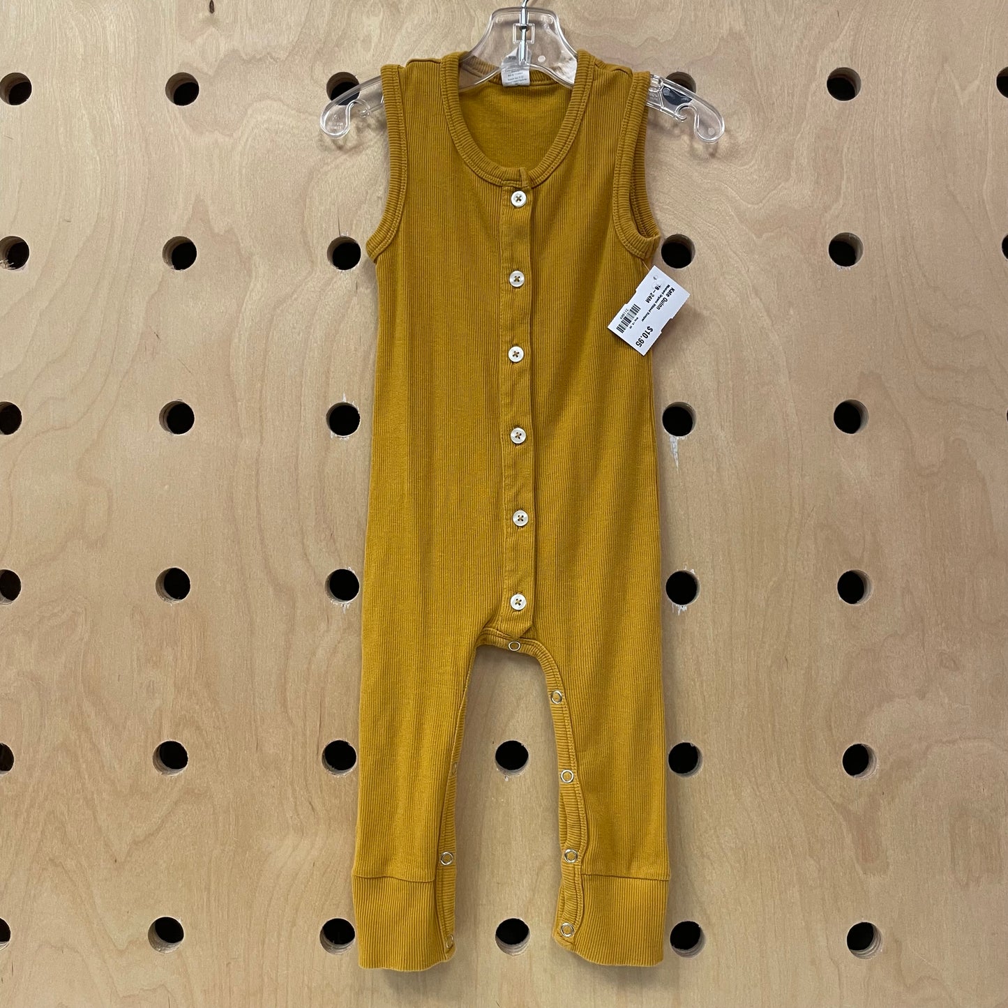 Mustard Organic Ribbed Romper