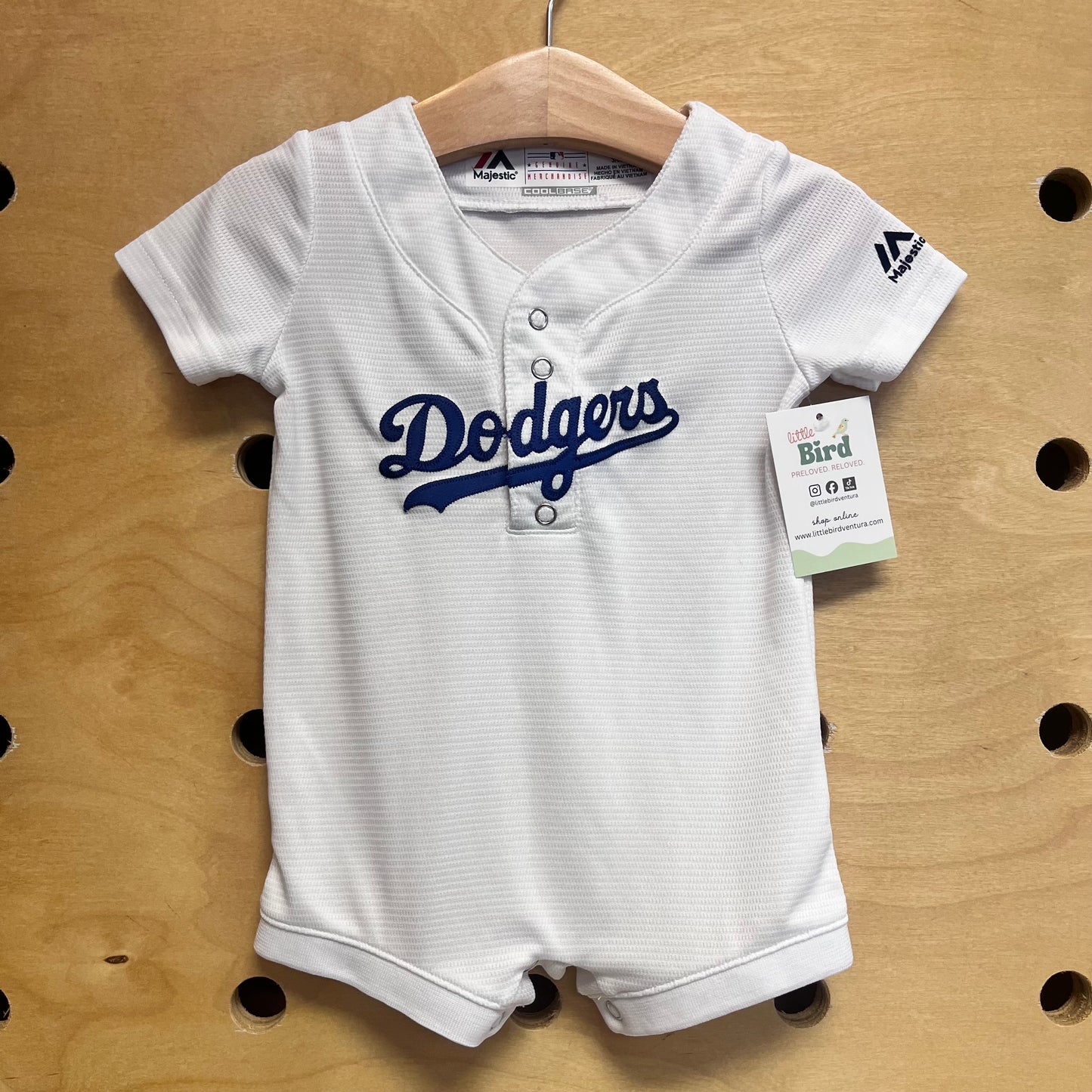 White Dodgers Jersey Romper