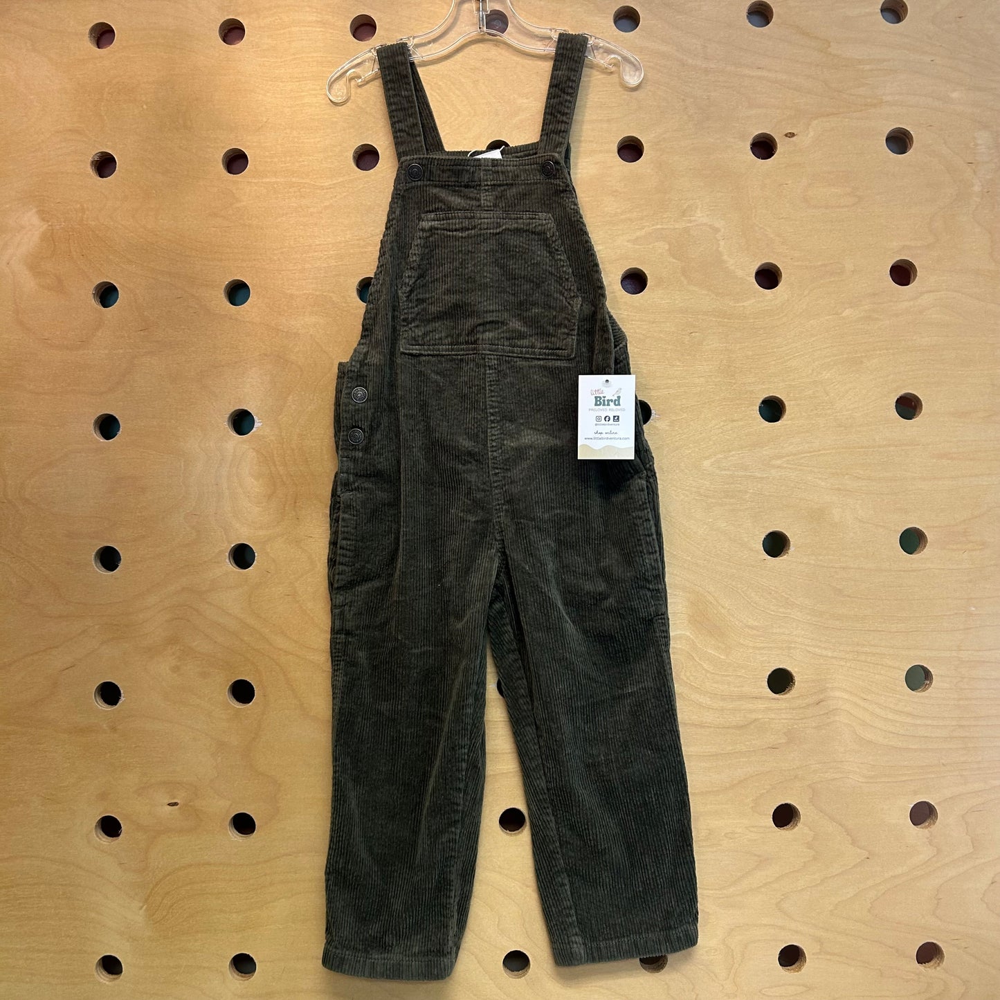Dark Green Cord Overalls