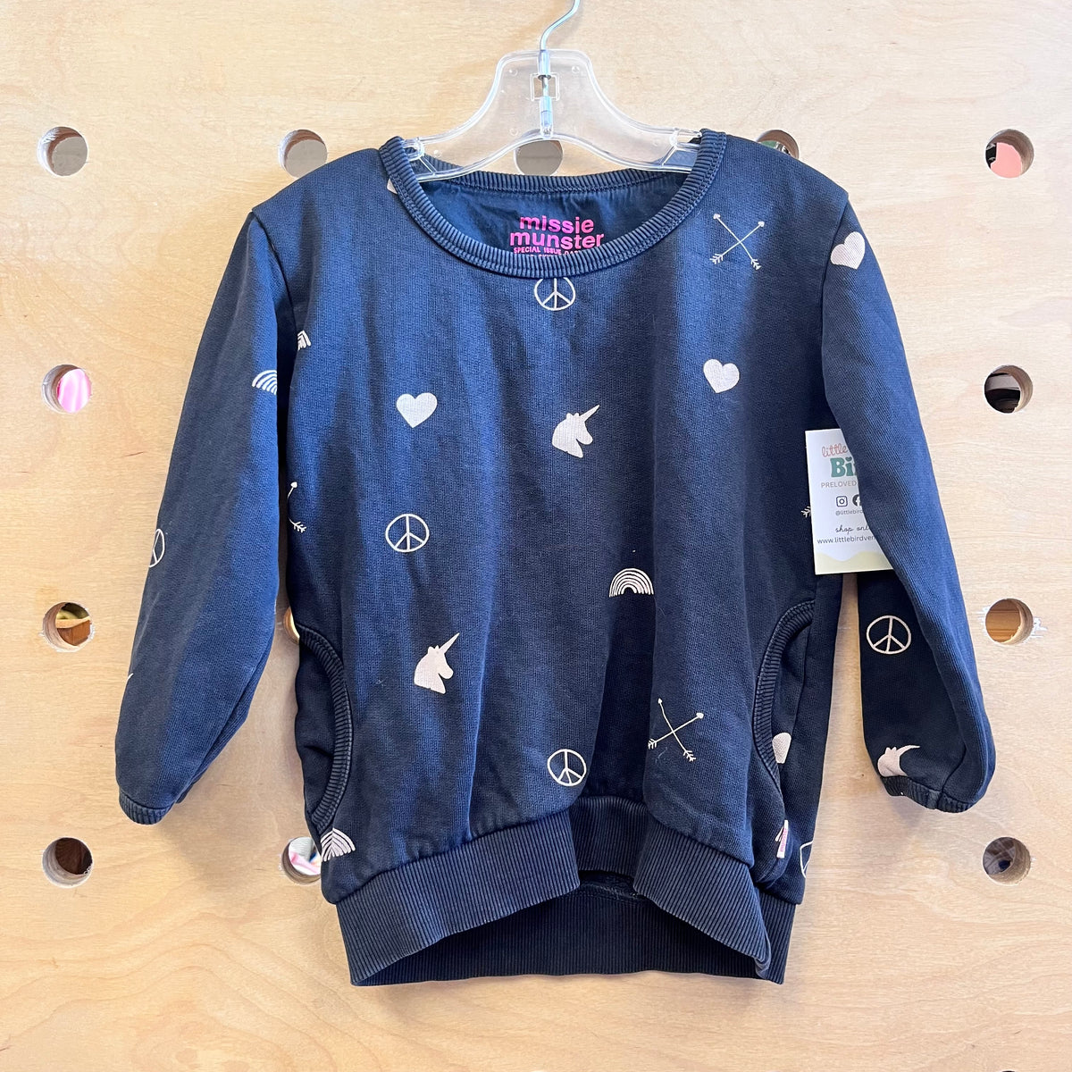 Black Peace Love Unicorn Pullover