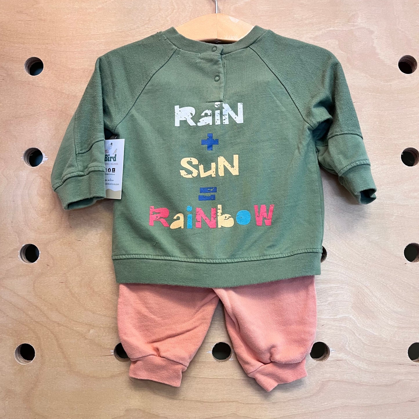 Green & Peach Rainbow Outfit