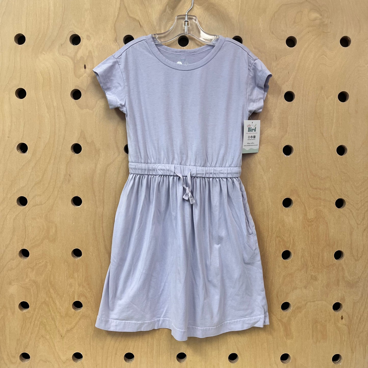 Purple Drawstring Waist Dress