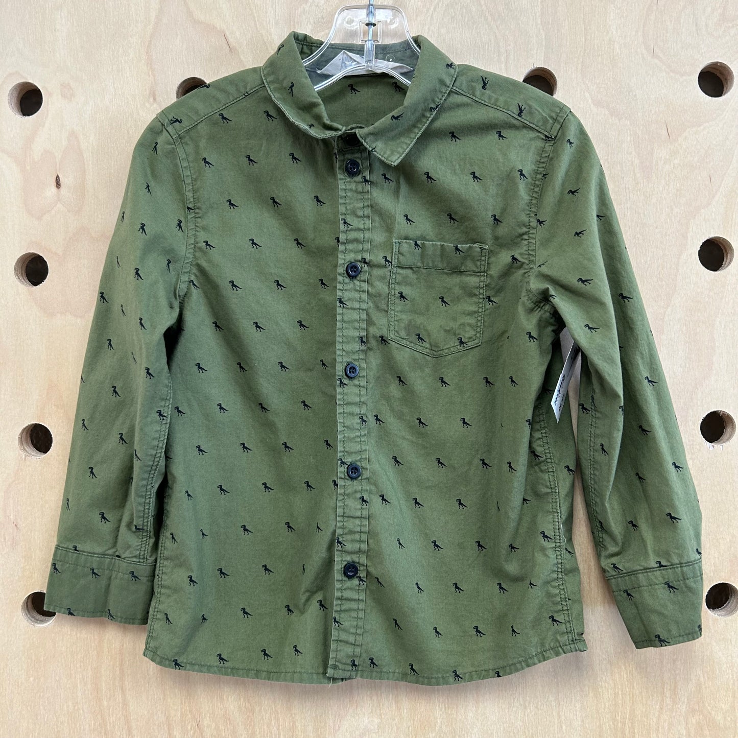 Green Dinos Button Up