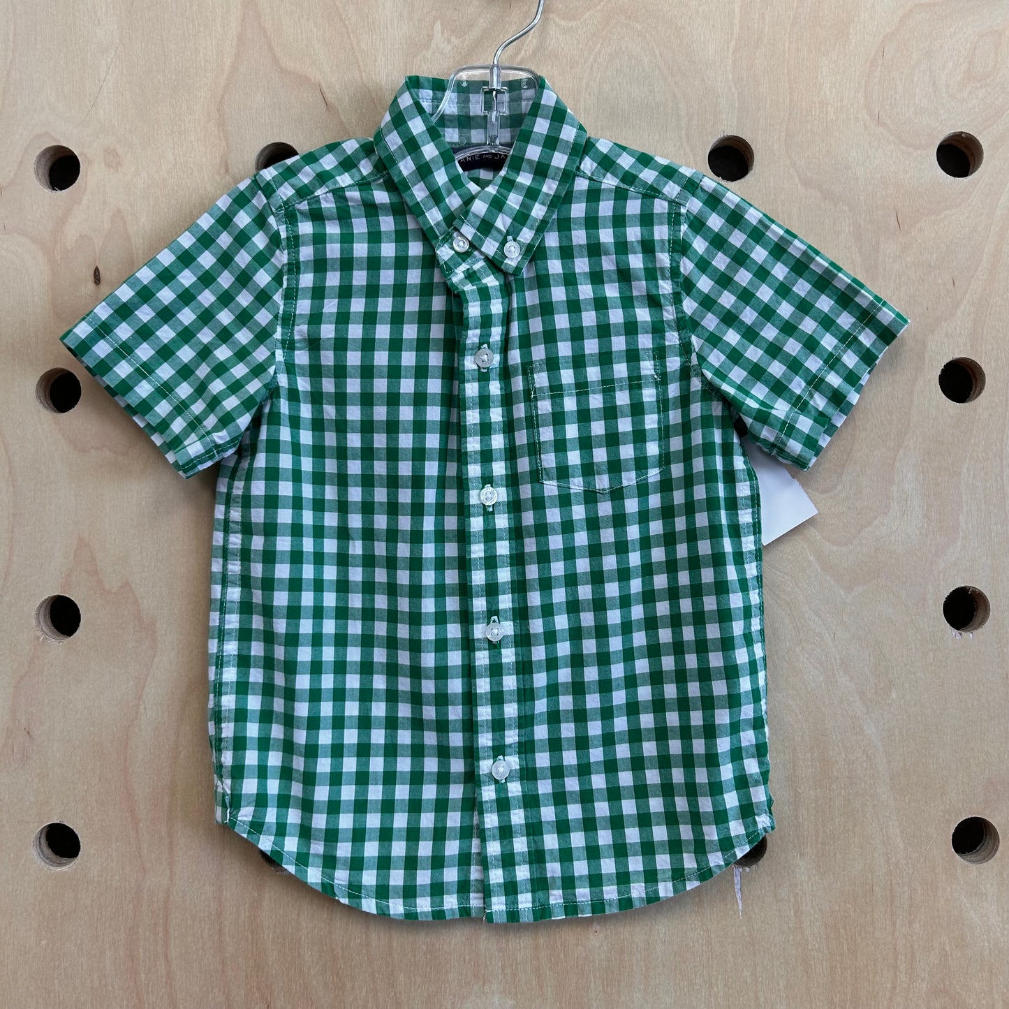 Green Gingham Button Up Shirt