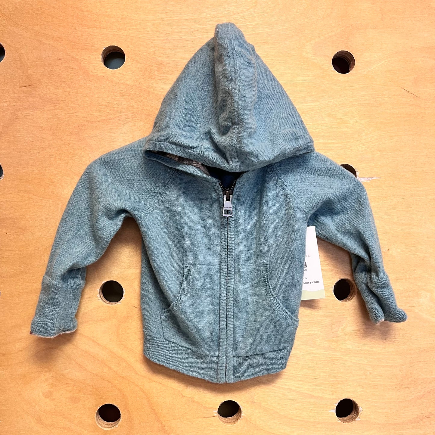 Blue/Plaid Hooded Zip Jacket
