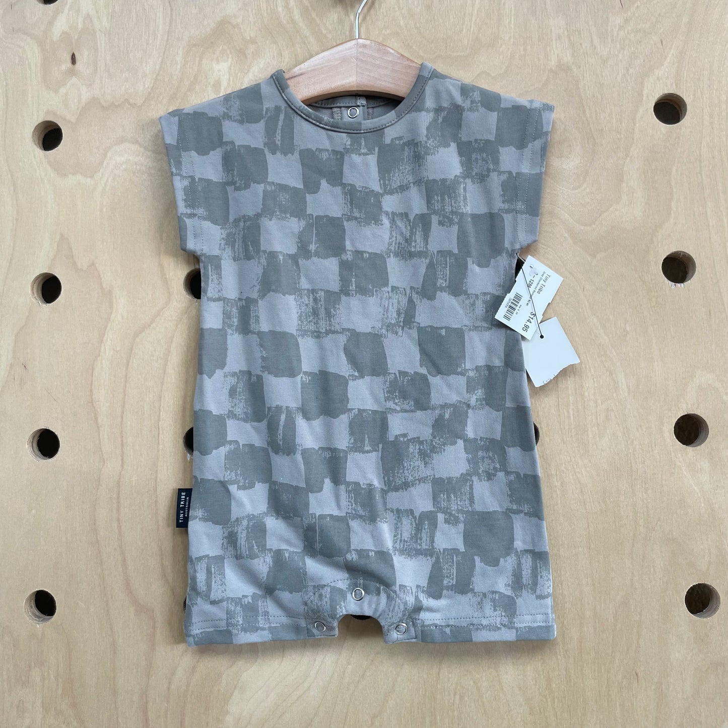 Grey Checkered Romper NEW!