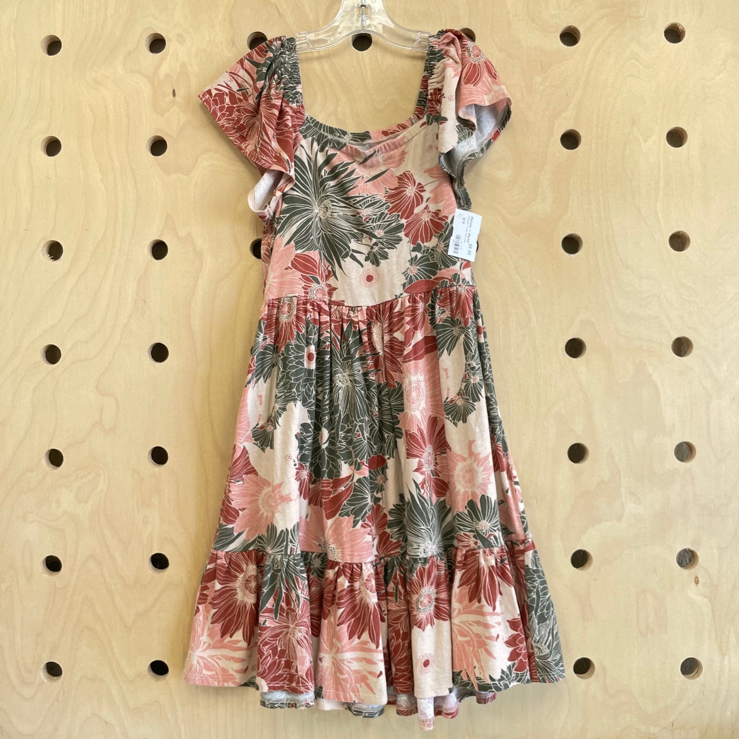 Terracotta + Green Floral Dress