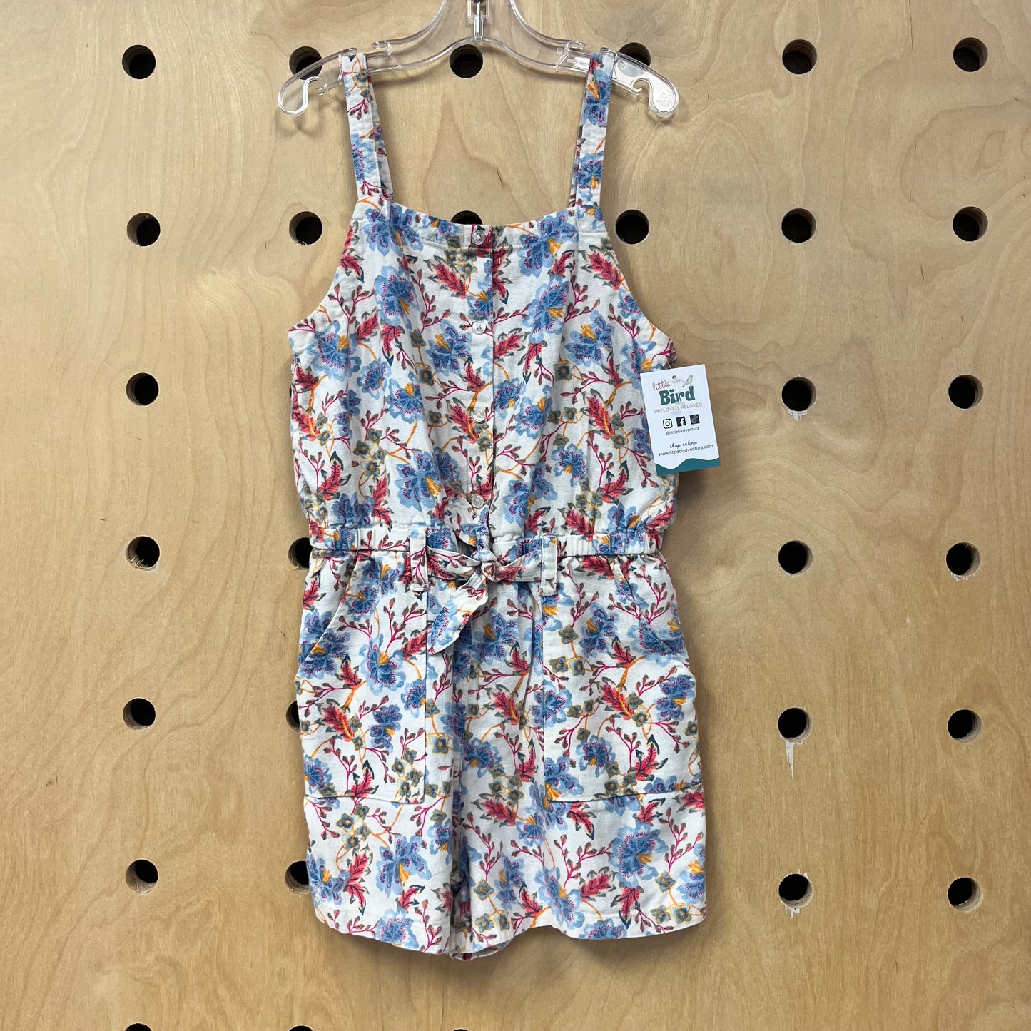 Linen Blend Floral Romper