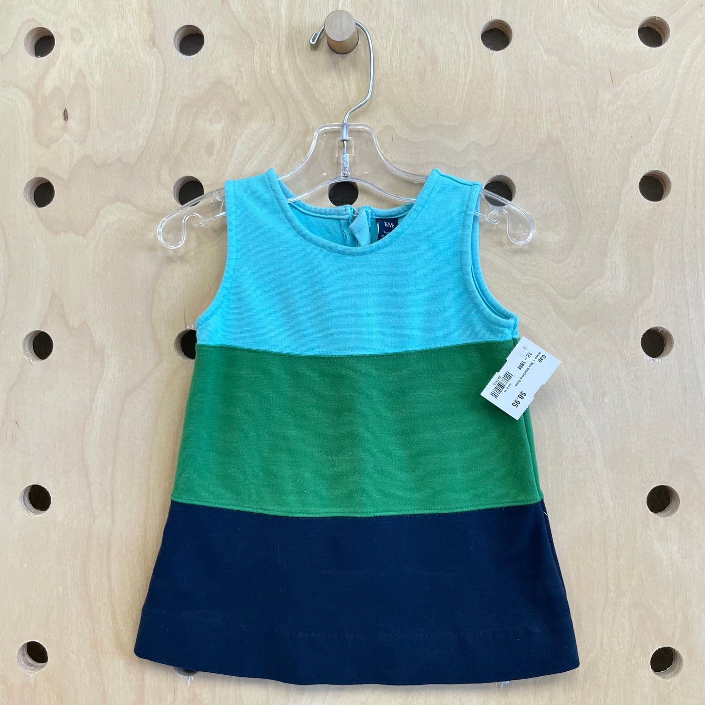 Green + Blue Colorblock Dress