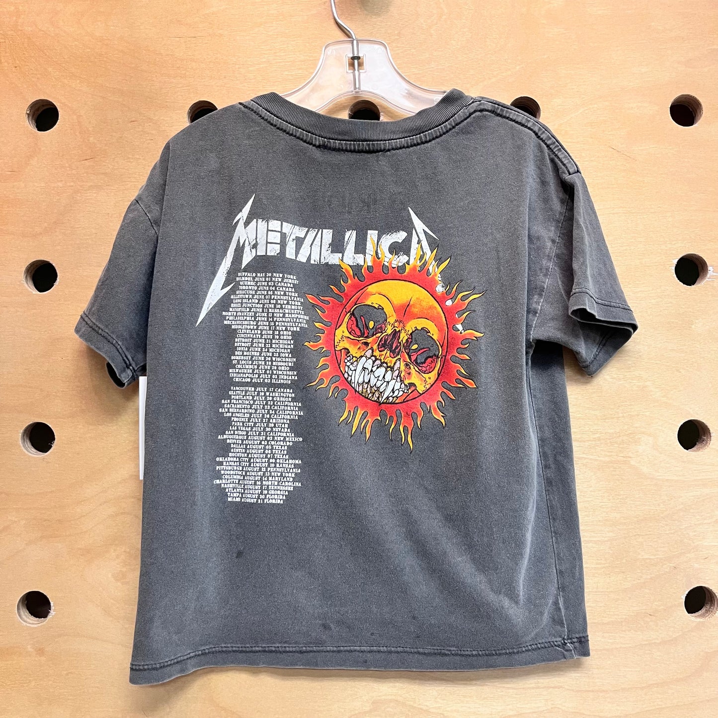 Grey Flaming Skull Metallica Tee