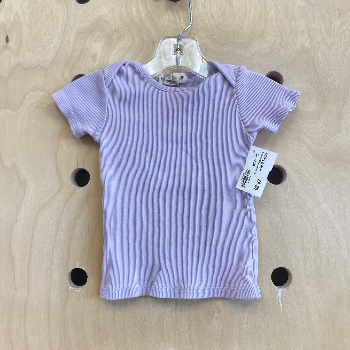 Organic Ribbed Lavender Top