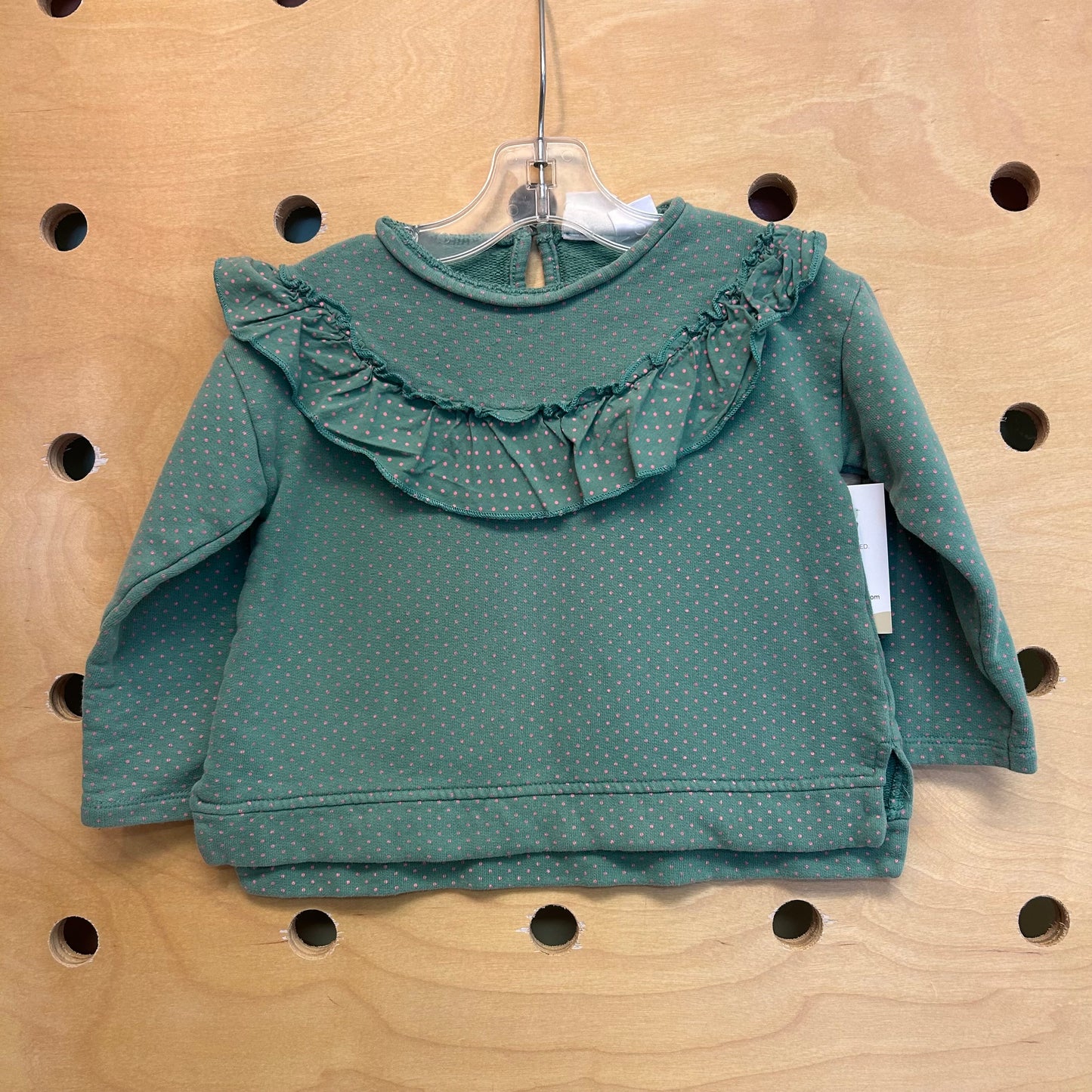 Green/Pink Dots French Terry Pullover