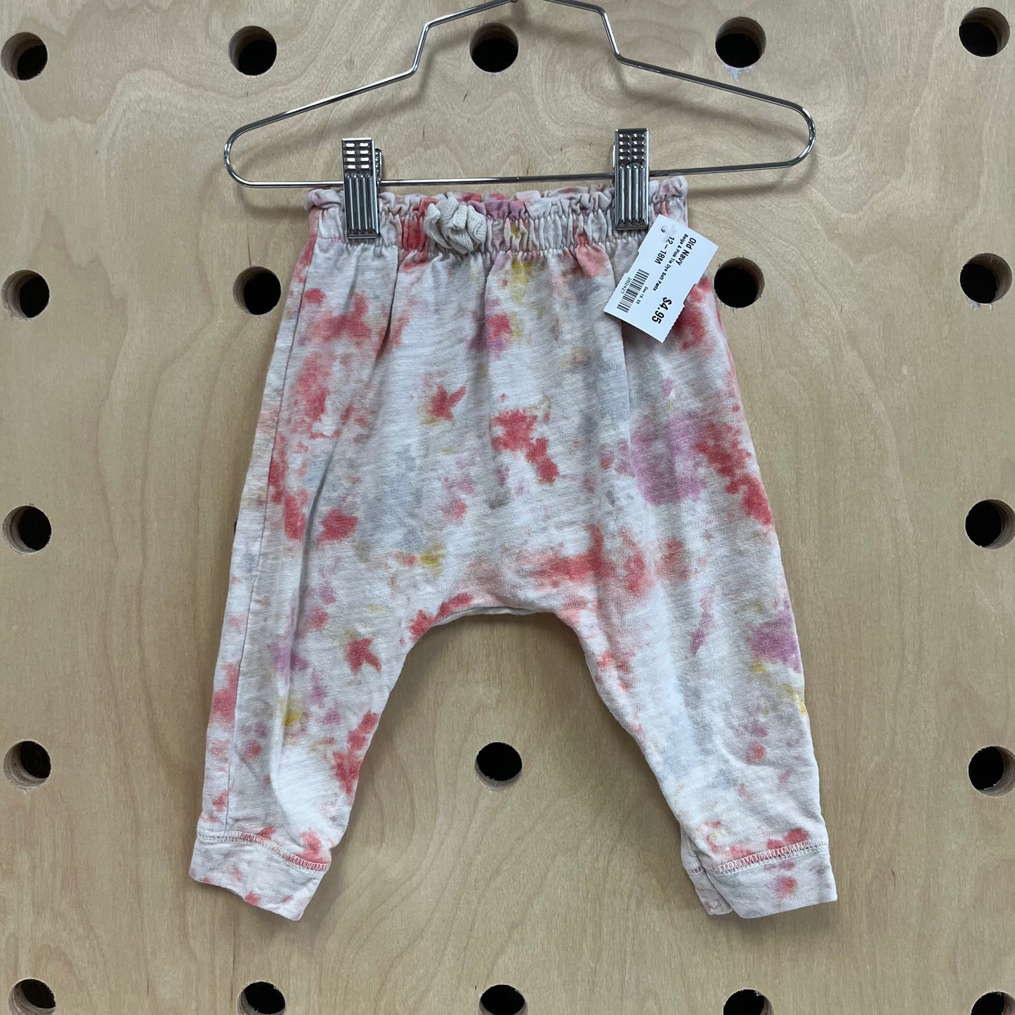 Beige & Pink Tie Dye Soft Pants