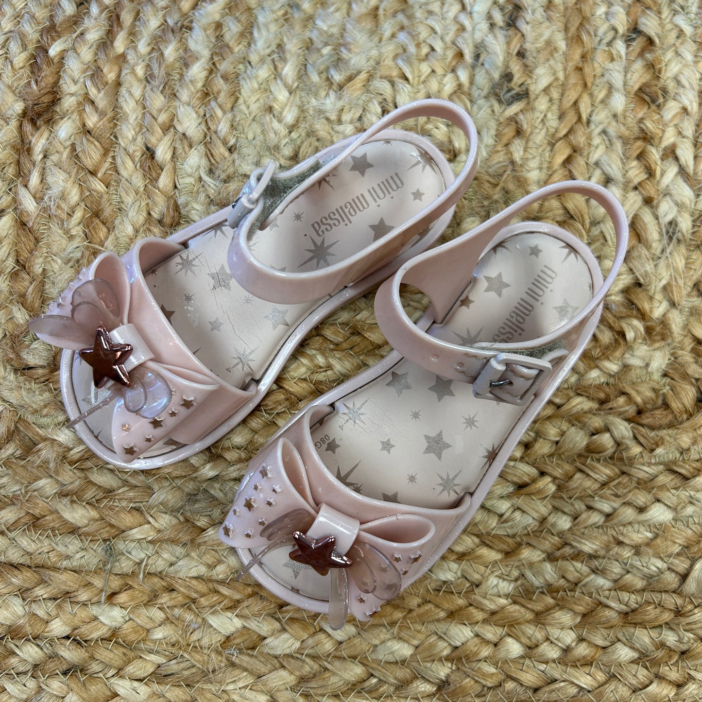 Pink Star Bow Jelly Sandals