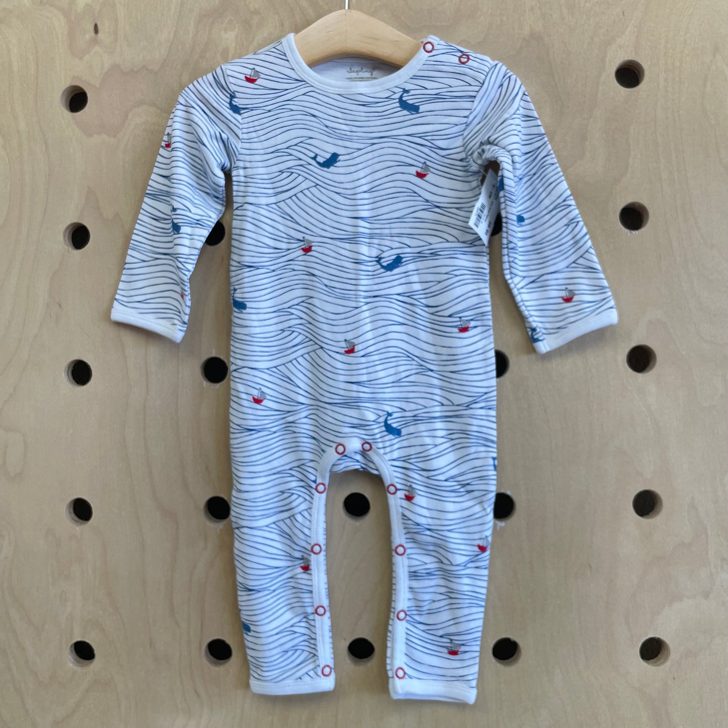 Organic Blue + White Ocean Pajamas