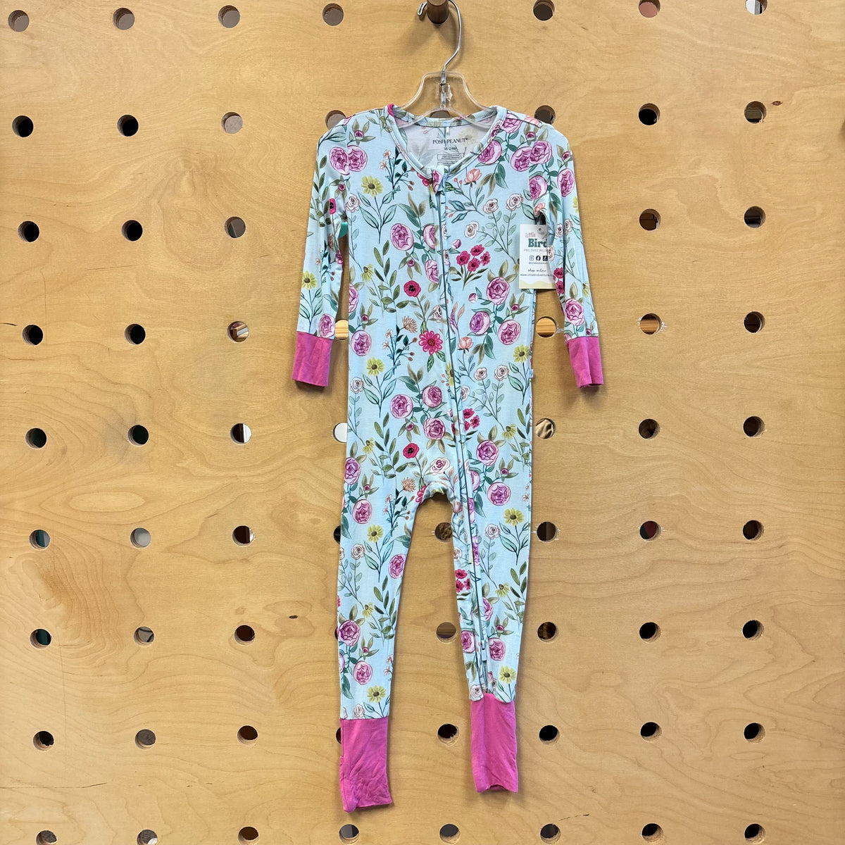 Aqua/Pink Floral Zippy
