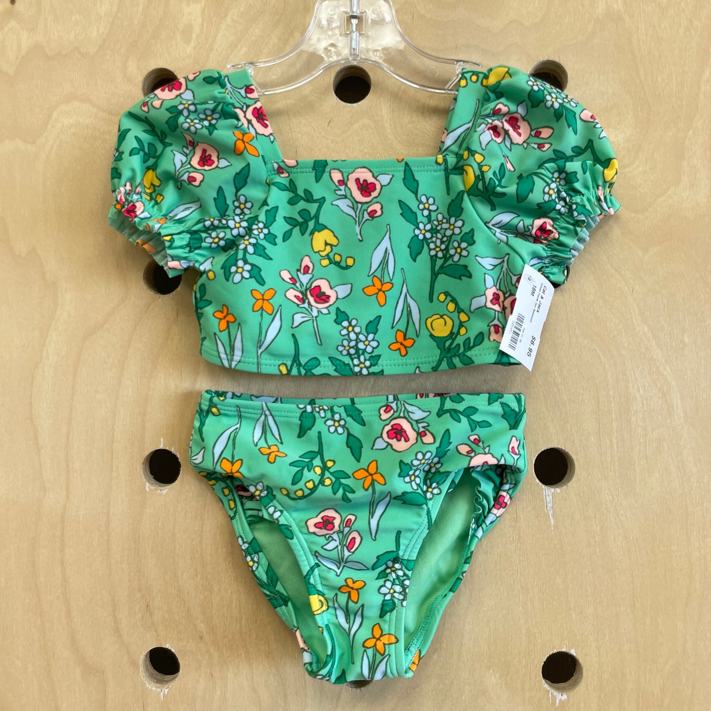 Green Floral 2pc Swimsuit