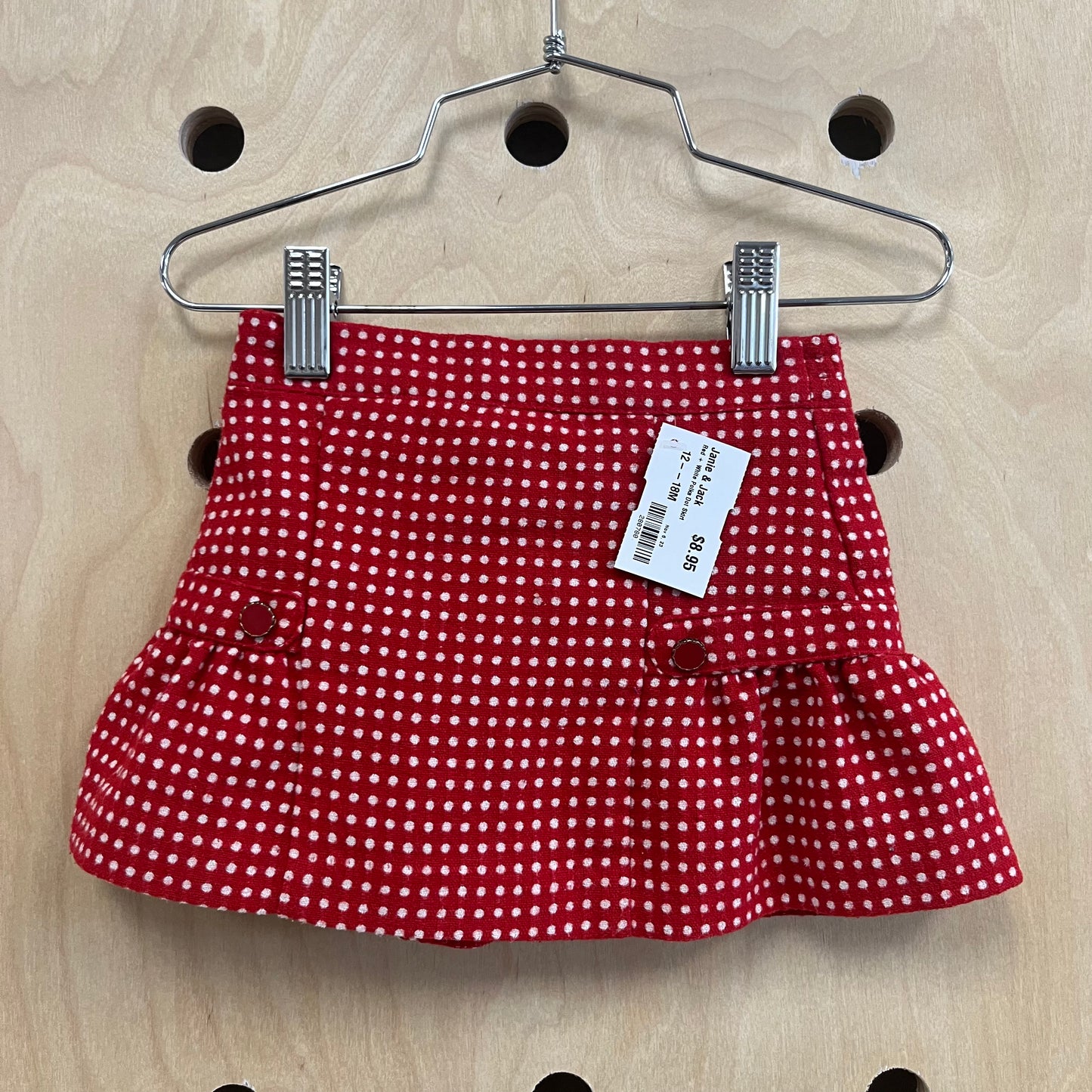 Red + White Polka Dot Skirt