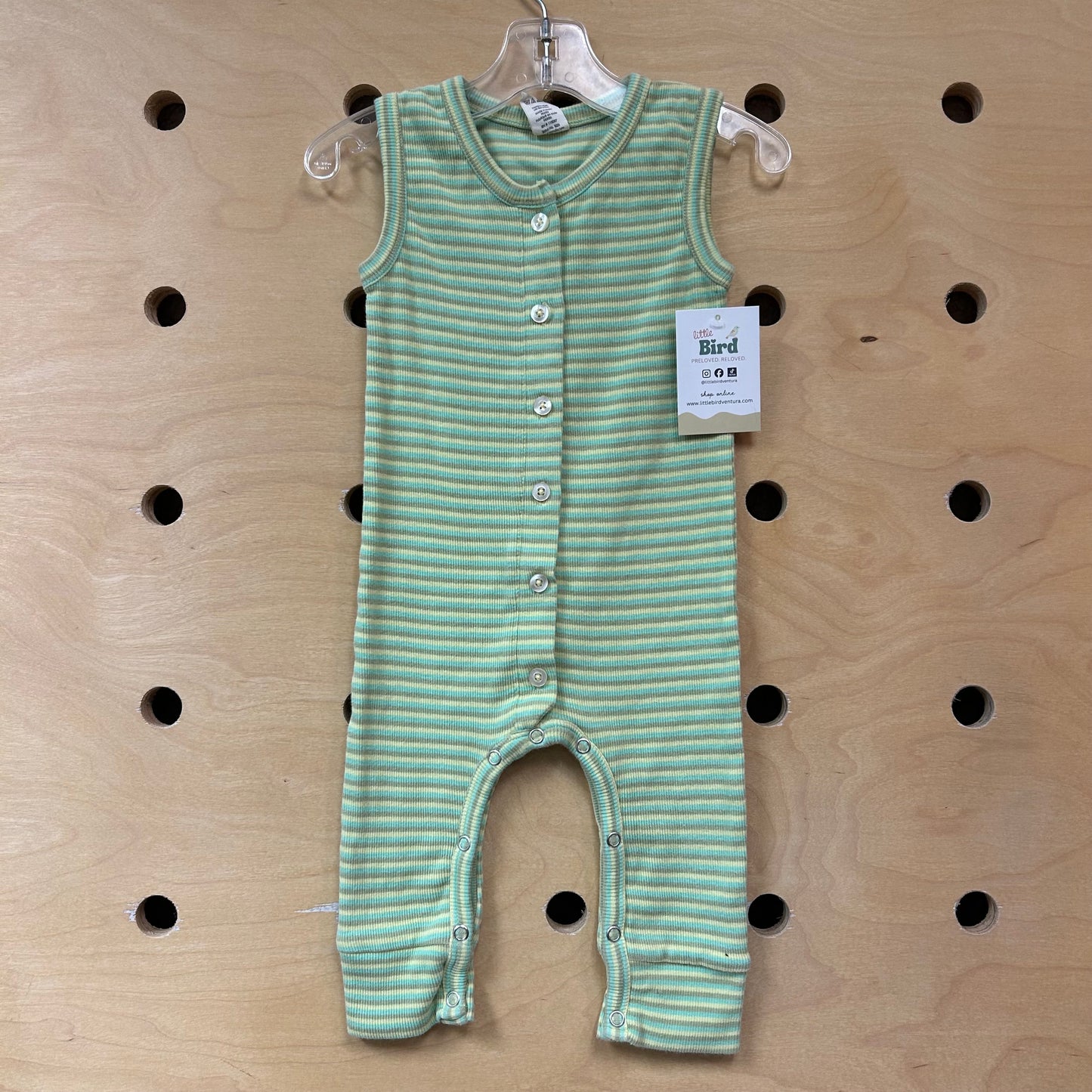 Organic Striped Ribbed Romper