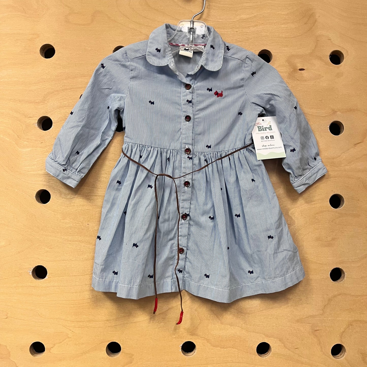 Striped Scotties Belted Dress