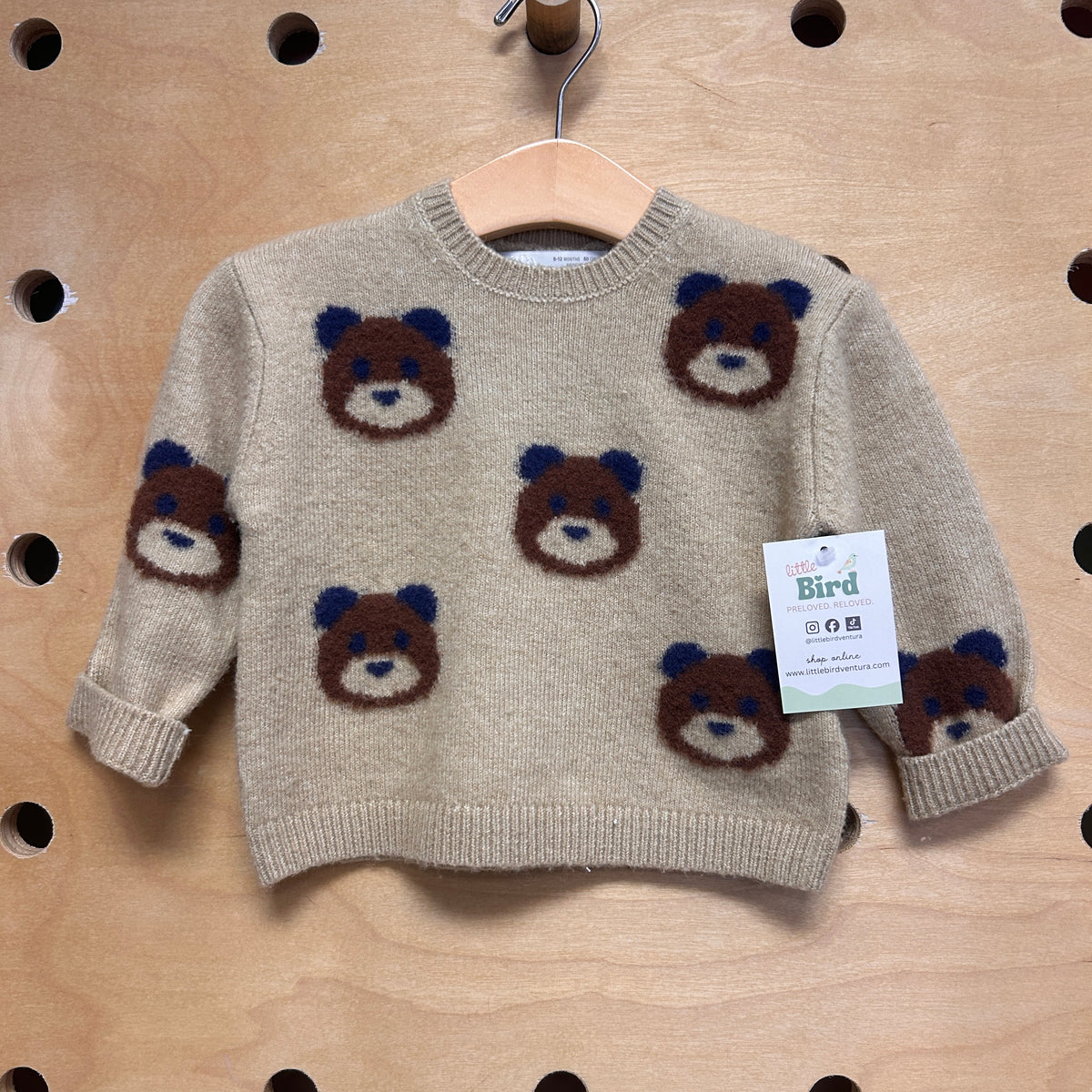 Brown Knit Bears Sweater