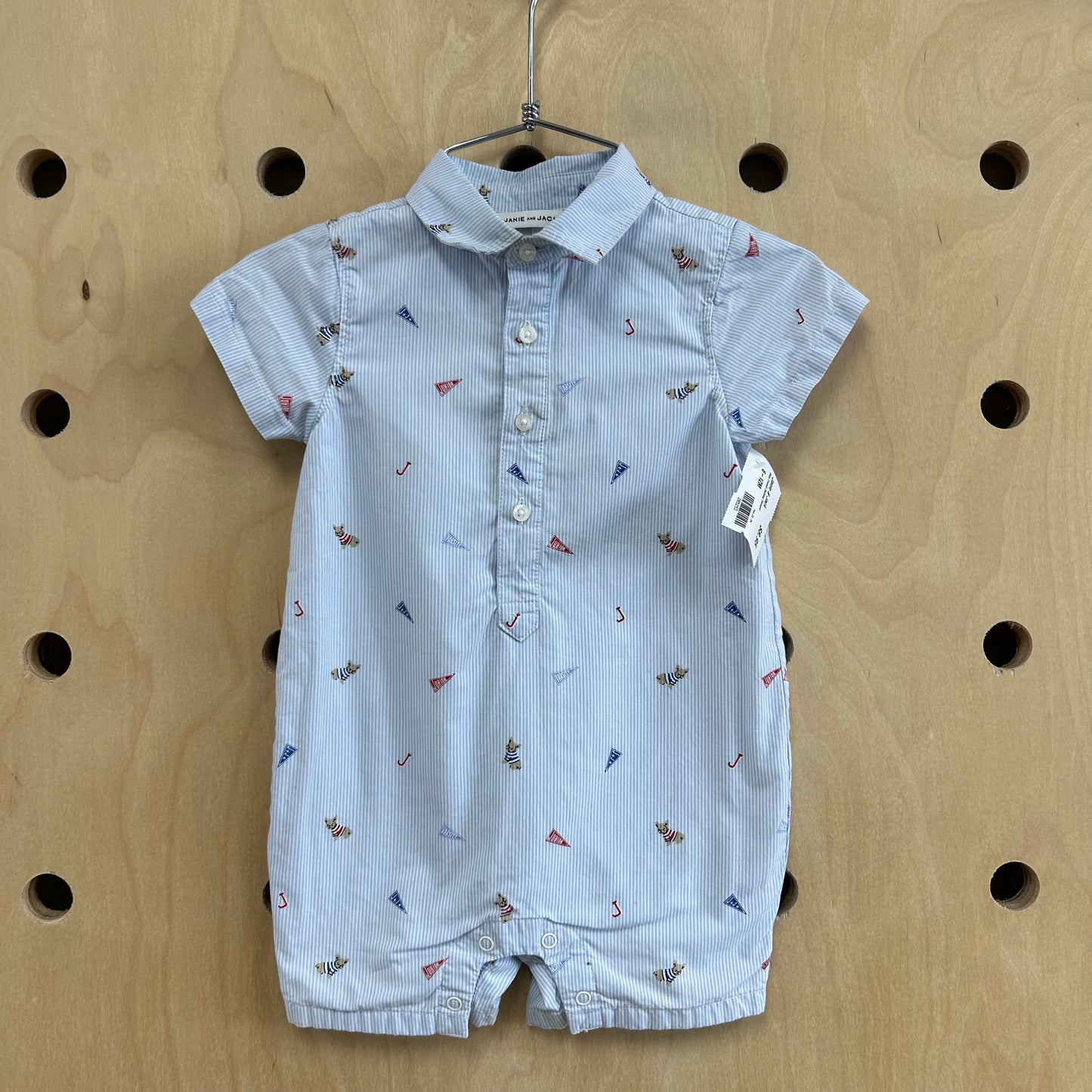 Blue French Bulldog Romper
