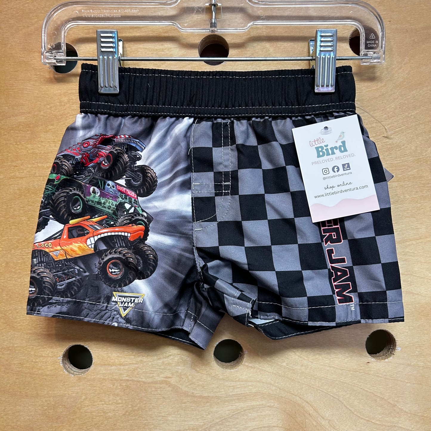 Checkered Monster Jam Swim Shorts NEW!