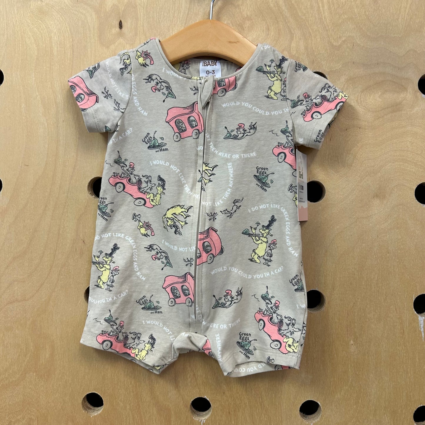 Cream Green Eggs & Ham Romper