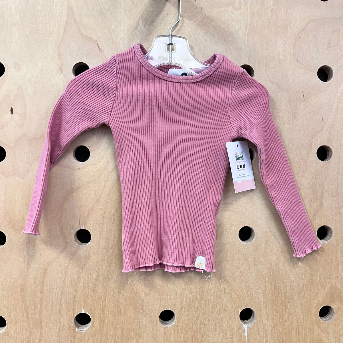 Rose Ribbed LS