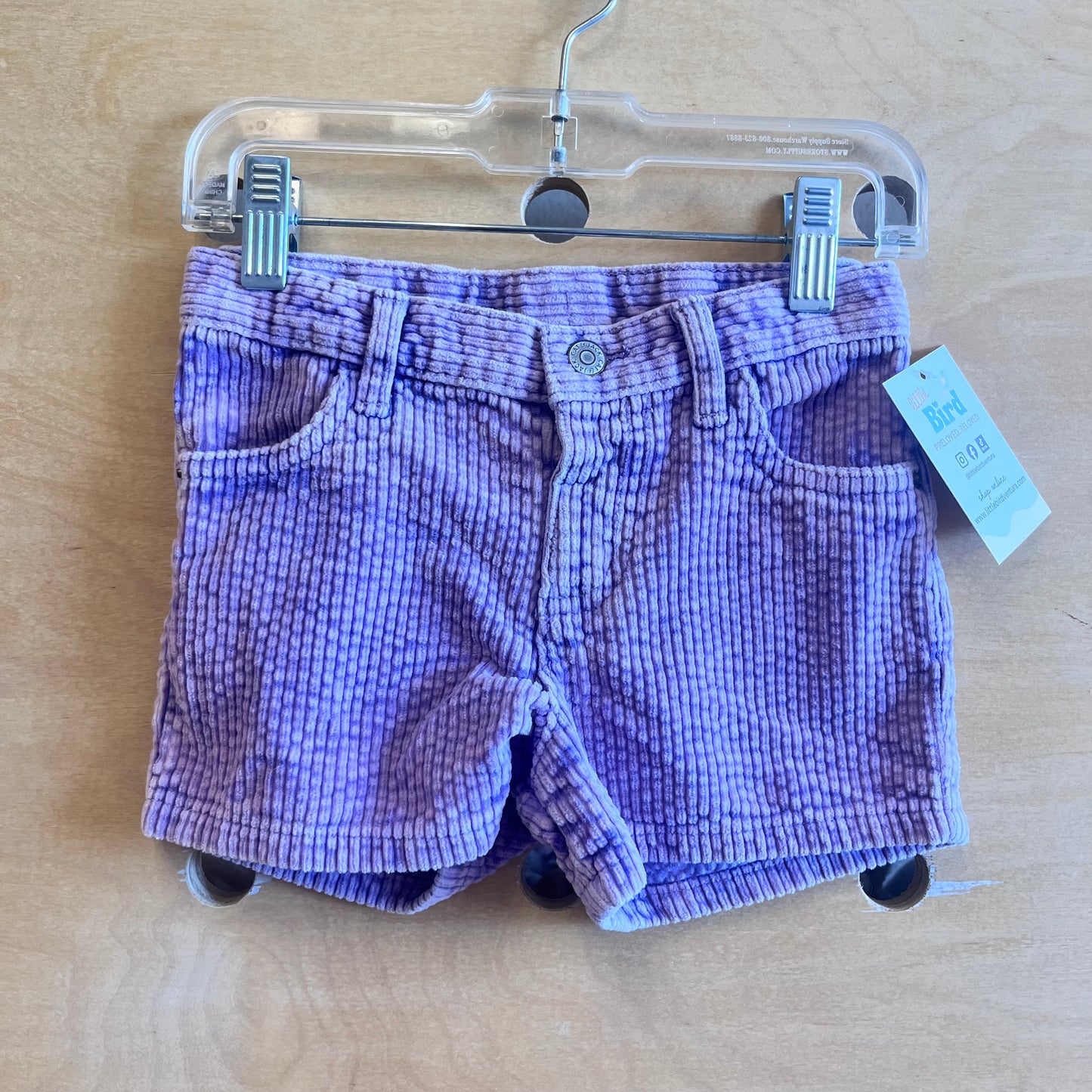 Purple Ribbed Shorts