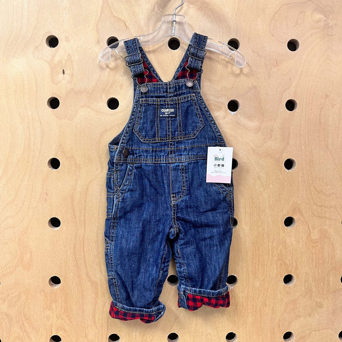 Plaid Lined Denim Overalls