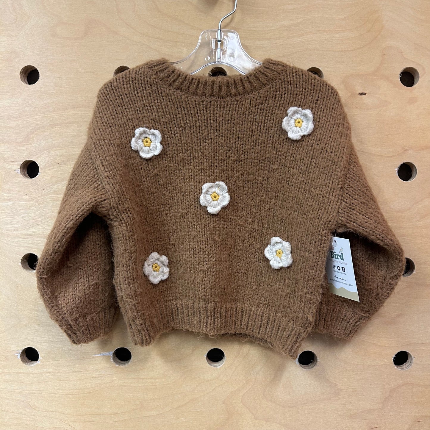 Brown Knit Daisy Sweater