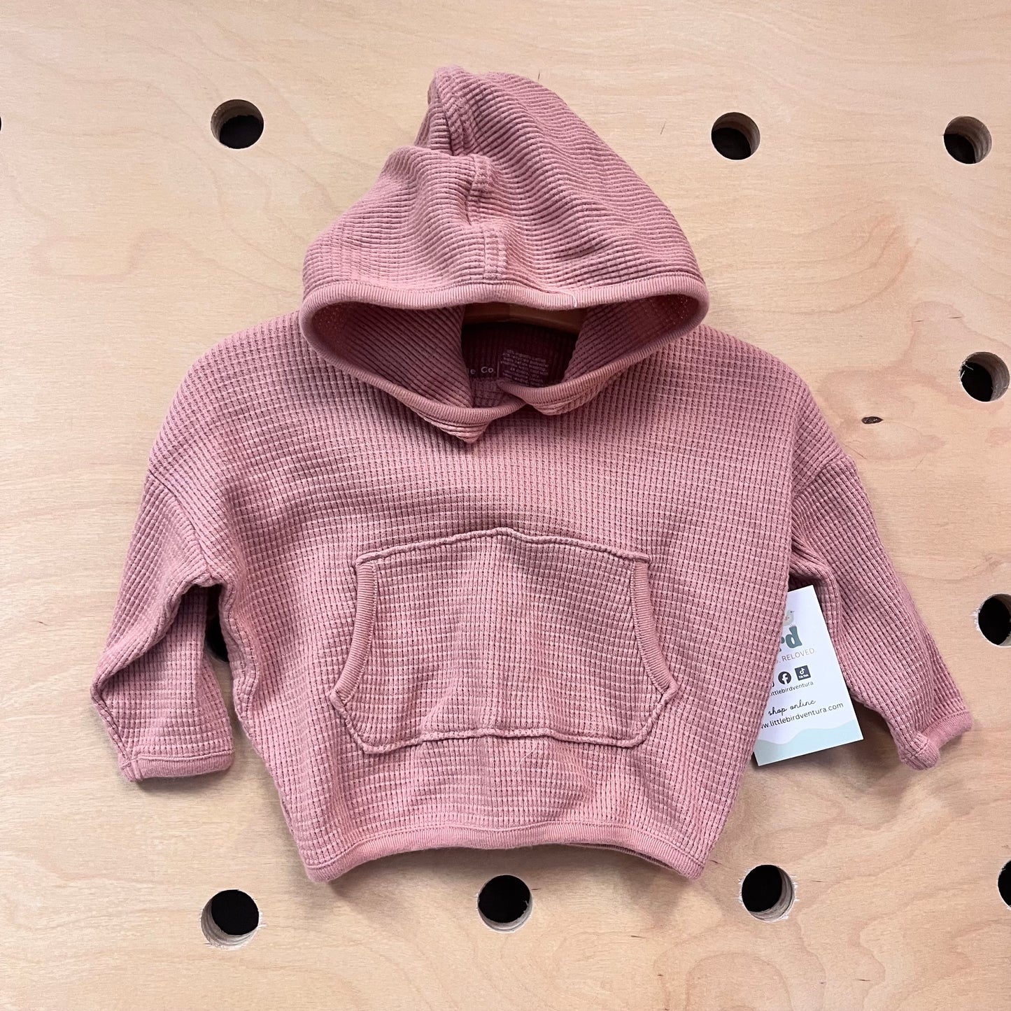 Organic Peach Waffle Knit Hoodie