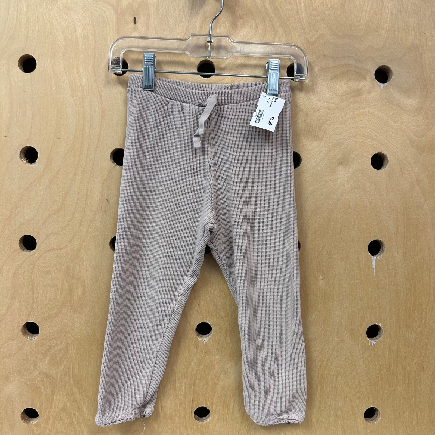 Beige Waffle Knit Pants