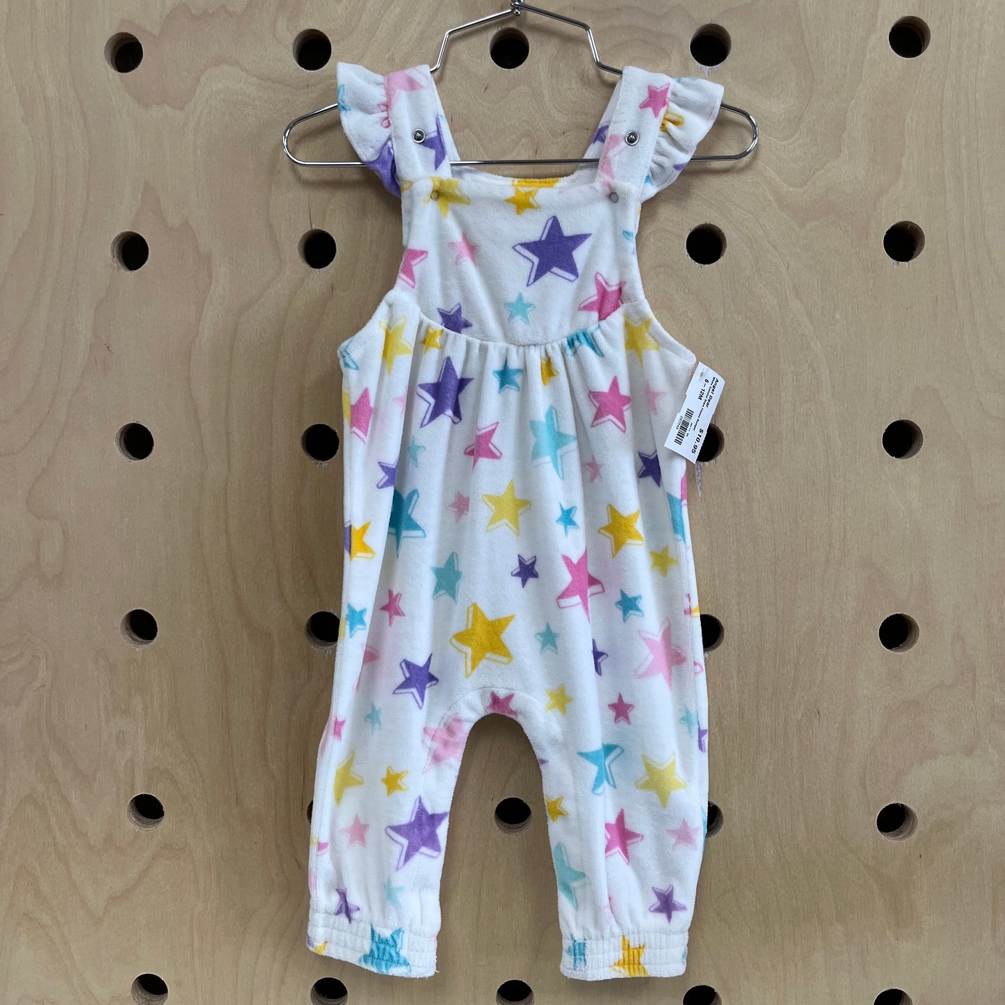 White Colorful Stars Fleece Romper