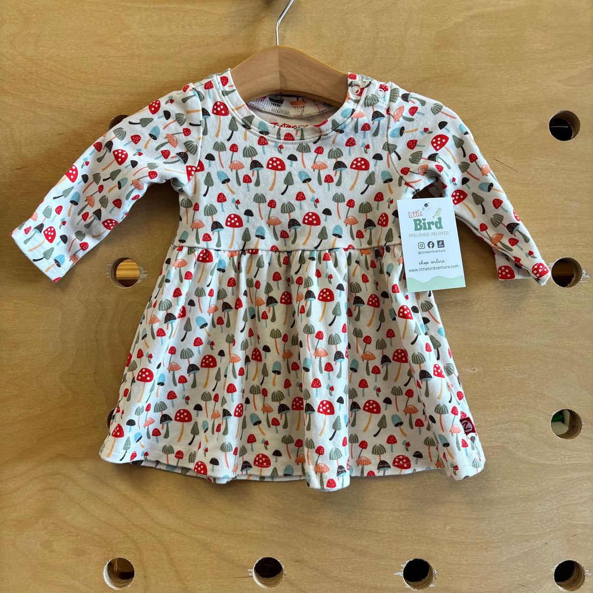 Organic Red/Blue Mushrooms Dress