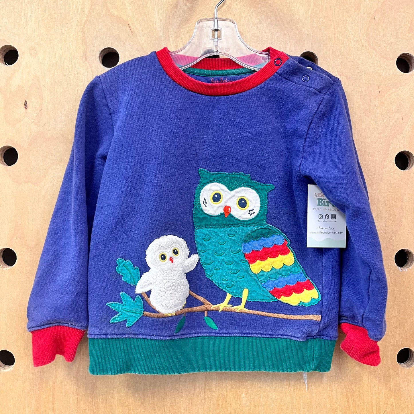 Navy/Green Owls Crewneck