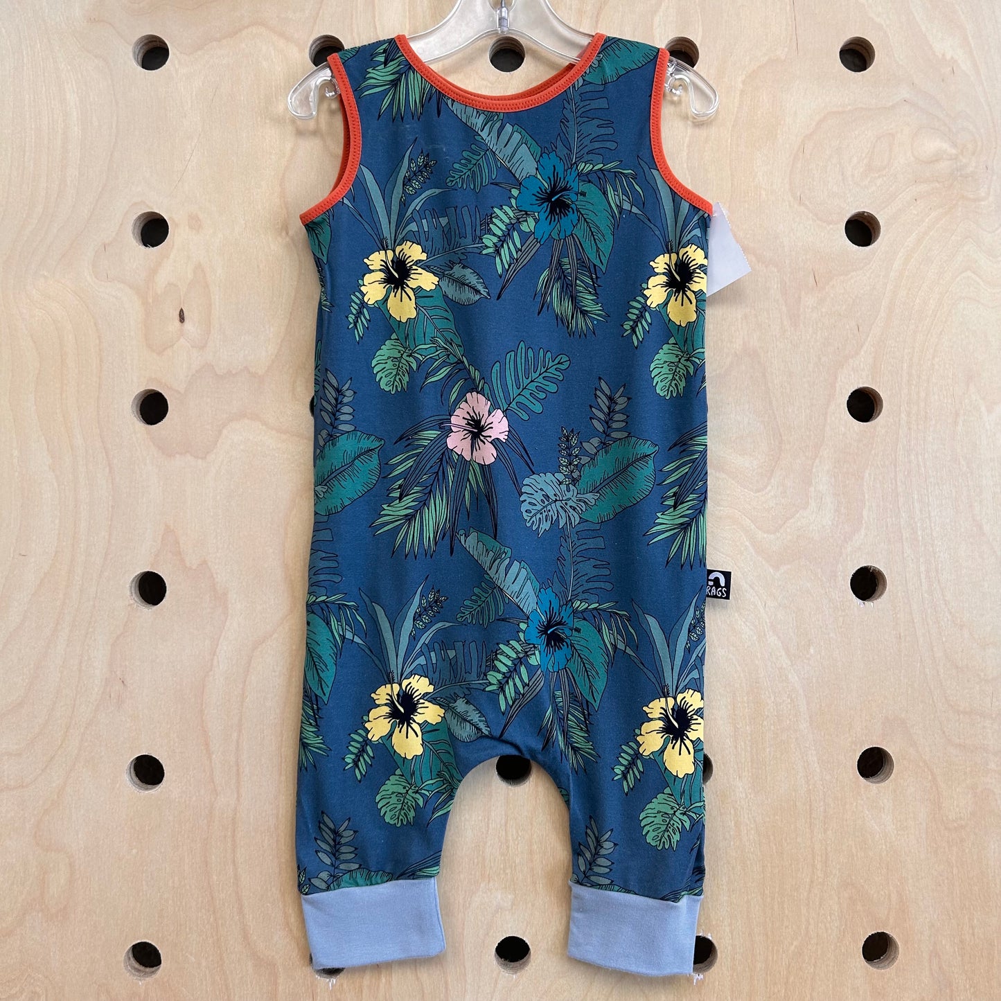 Blue Tropical Tank Romper