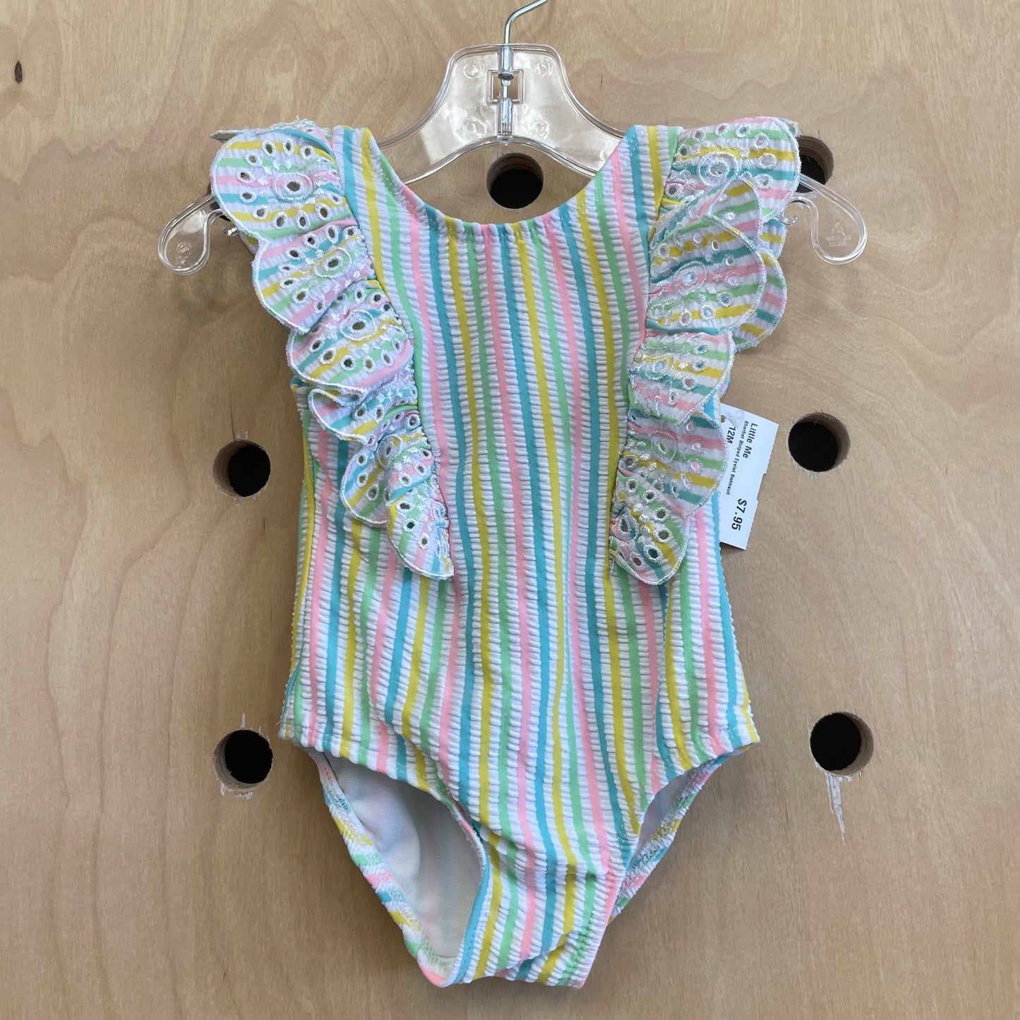 Sherbet Striped Eyelet Swimsuit